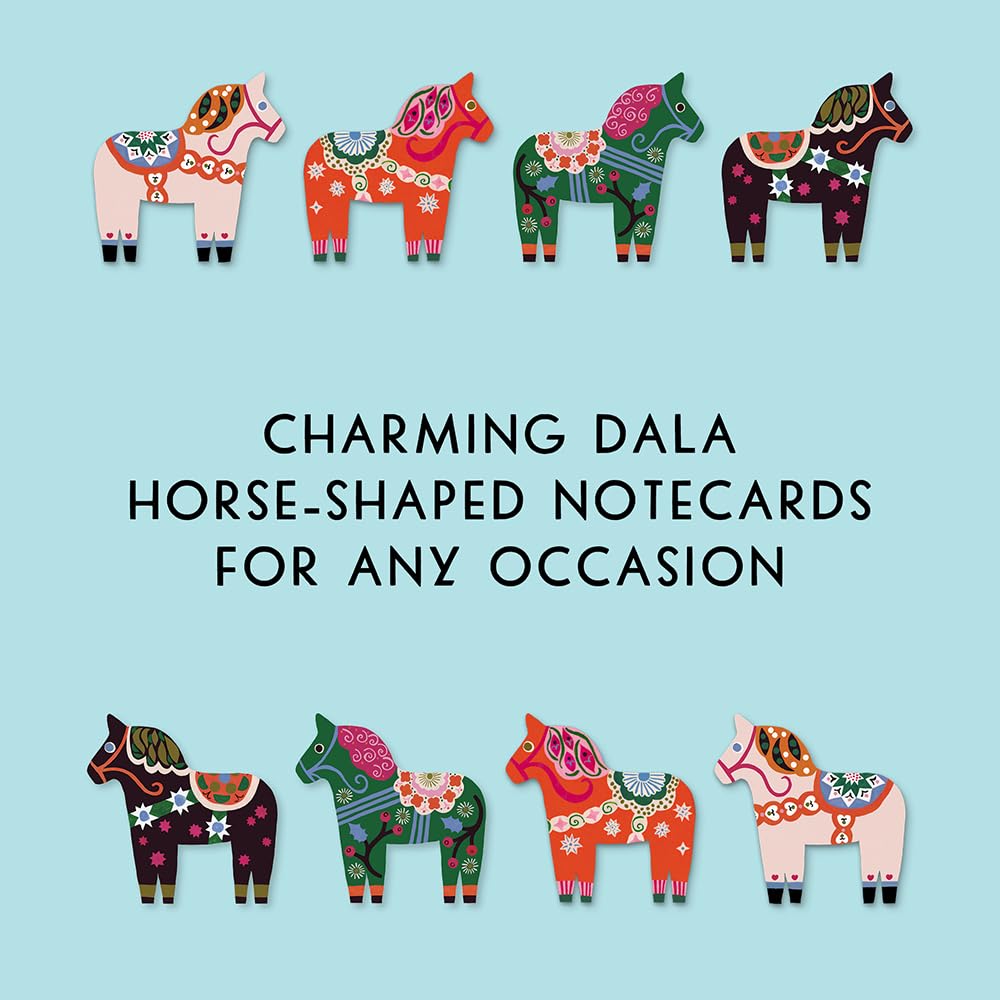 Dala Horse Notes: 16 Flat Cards and 16 Envelopes