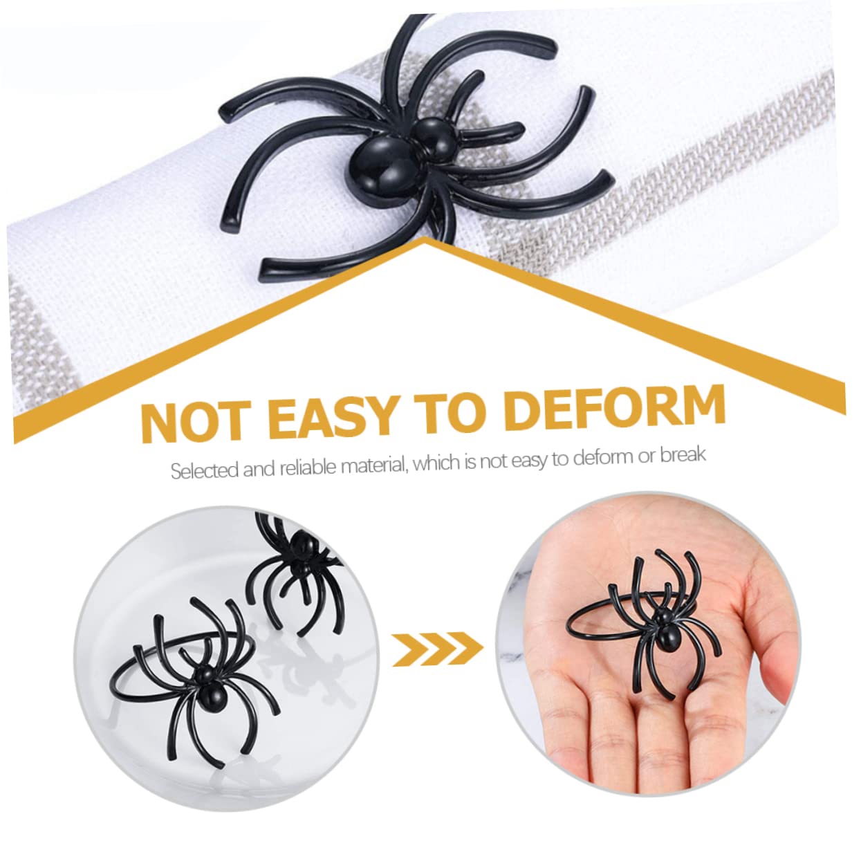 PRETYZOOM Pz portatovagliolo ragno Tovaglioli monotoni Fermatovagliolo Halloween mini tromba d'aria Decorazione della cena portatovaglioli arredamento ornamenti decorativi per tovaglioli