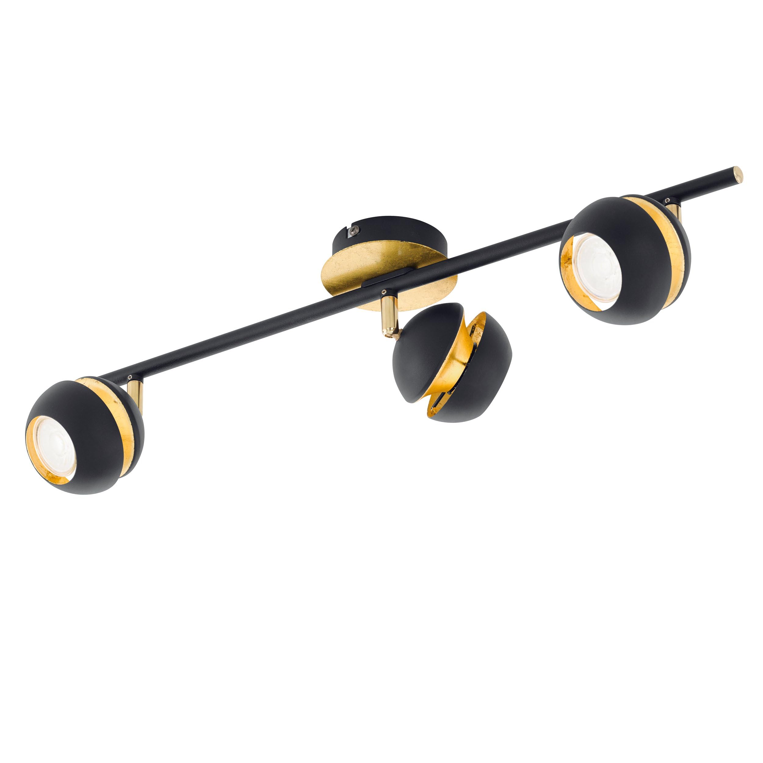 Eglo Black And Gold 3-Bulb Nocito Led Ceiling Lamp