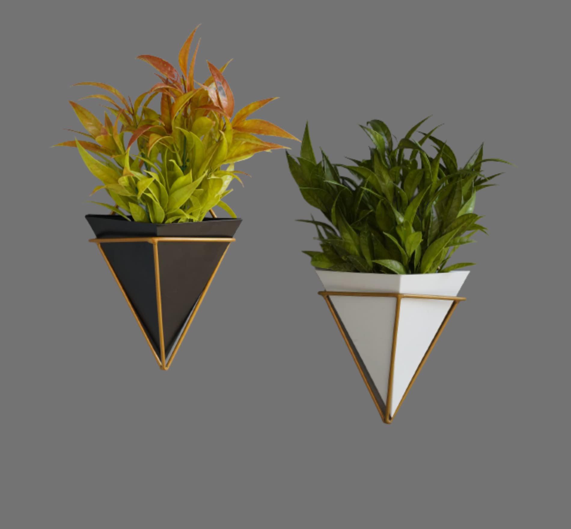 GOLD DUST Wall Hanging Planter, Wall Hanging Pots for Plants, Wall Pots for Plants, Wall Planters for Living Room, Conical Planters for Wall, Wall Planters for Balcony (Black and White) (B0BVCWMGDG) Amazon Price History, Amazon Price Tracker