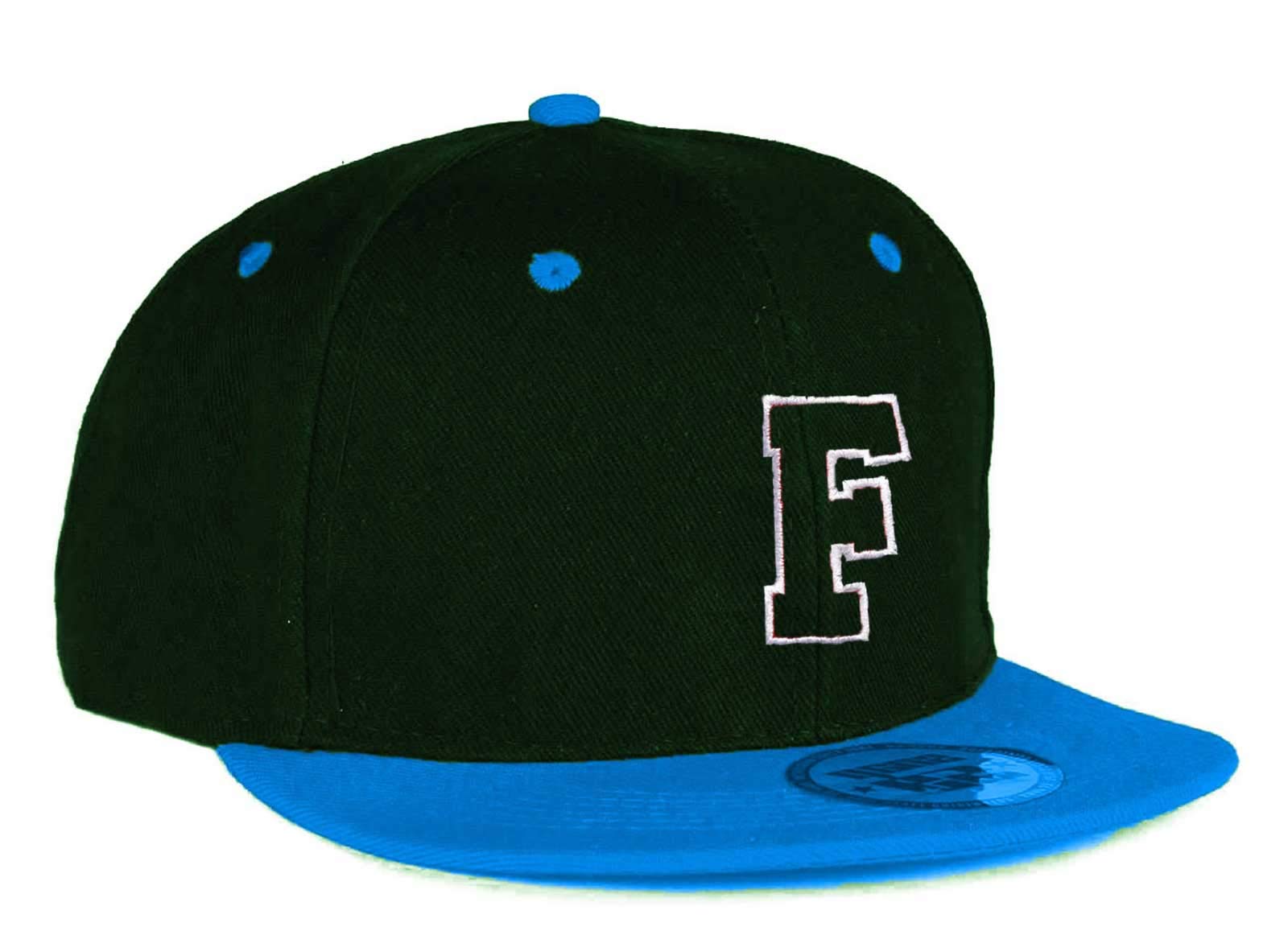 Mfaz Morefaz Ltd Boys F Kids Adult Size Hats Snapback Blue Lat Peak Hat Girl Casual Baseball Cap A-Z Alphabet (, Kids 4-14 Years)