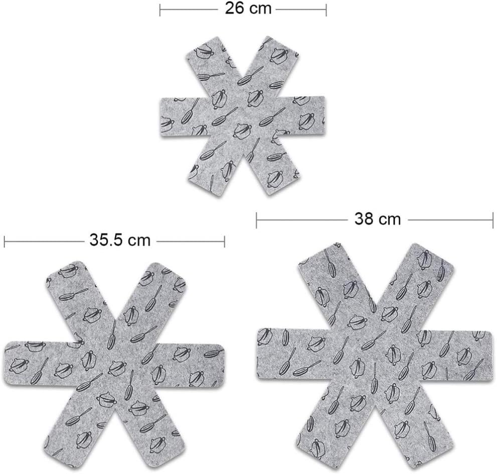 Cabilock 15pcs Pot and Pan Protector Set Pots Pans Dividers Cookware Protector Set Anti Slip Cookware Accessories for Christmas Party Table Supplies (Grey) : A: Home & Kitchen