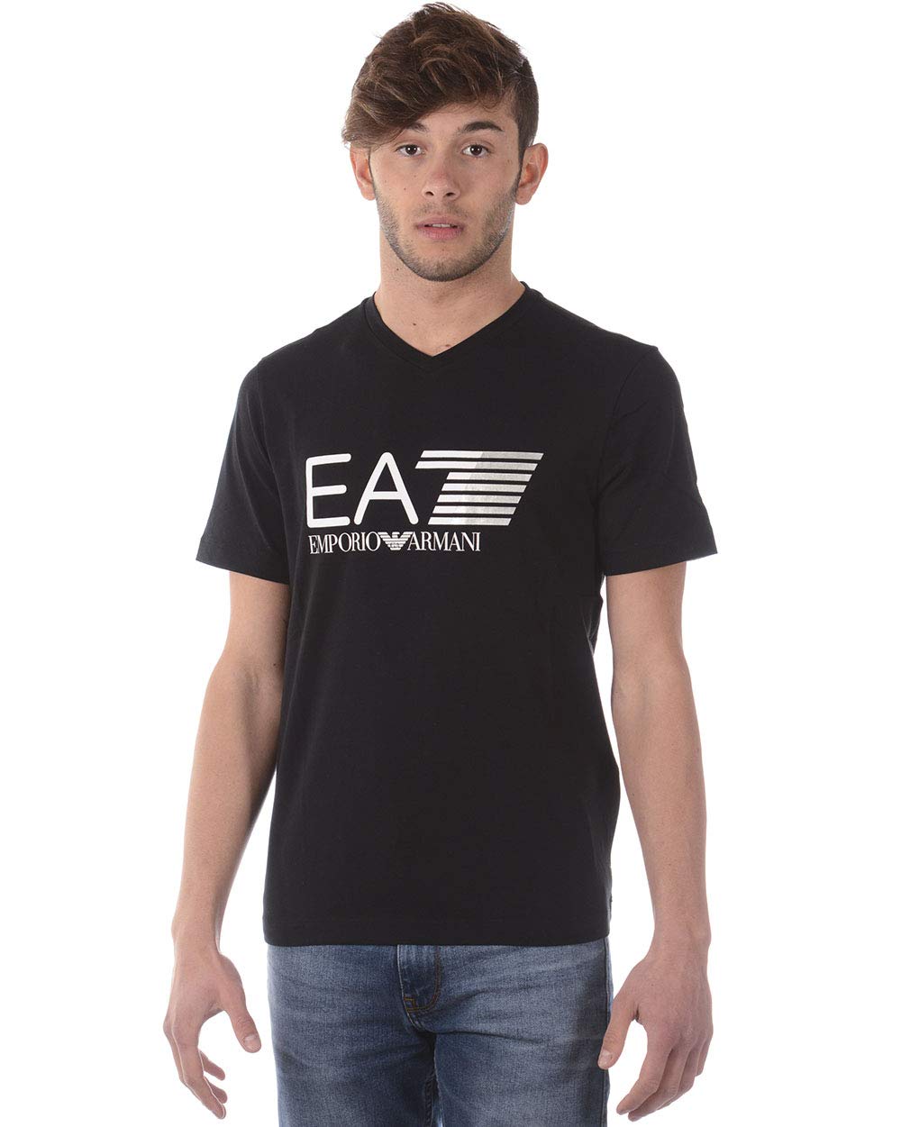 Emporio Armani EA7 Train Visibility T-shirty i koszulki polo męskie, czarne T-shirty, czarny, M