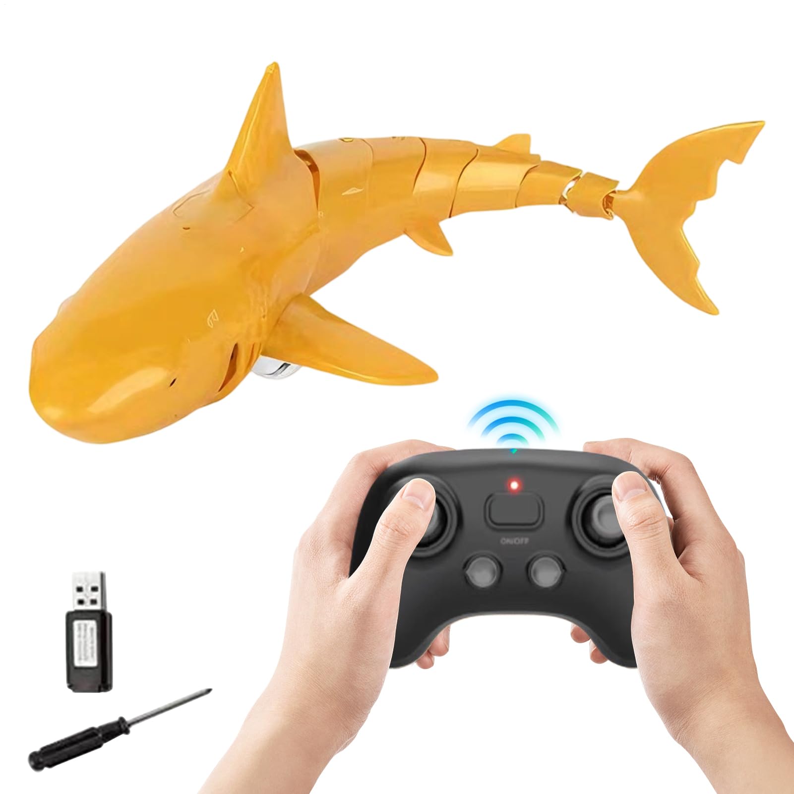 Giocattolo Dello Squalo RC – Modello Di Squalo Motorizzato Sommergibile, Creatura Oceanica Ad Alta Simulazione, Figura Di Gioco Telecomandata Impermeabile, Avventura Di Nuoto Realistica | Regalo Diver