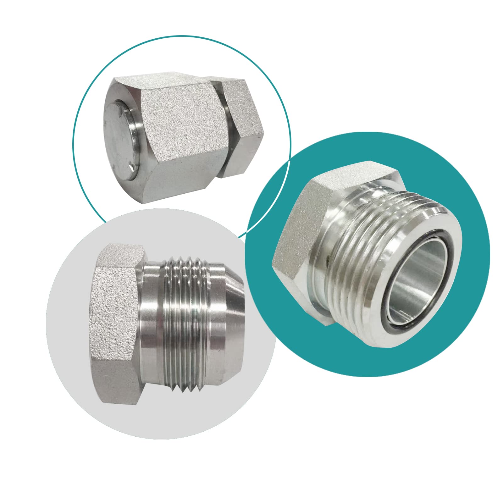JIC and ORFS 128pcs Industrial Hydraulic Hose Tube and Pipe Fitting Kit Cap and Plug Kits with Galvanized 45# Steel and Precision Threading in ORFS and 37° Dash Sizes 4 6 8 10 12 16