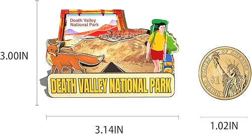Miniatura 3 de Imán del parque nacional del valle de la muerte de Estados Unidos, imán de nevera, hitos de madera 3D, recuerdos coleccionables, decoración hecha a