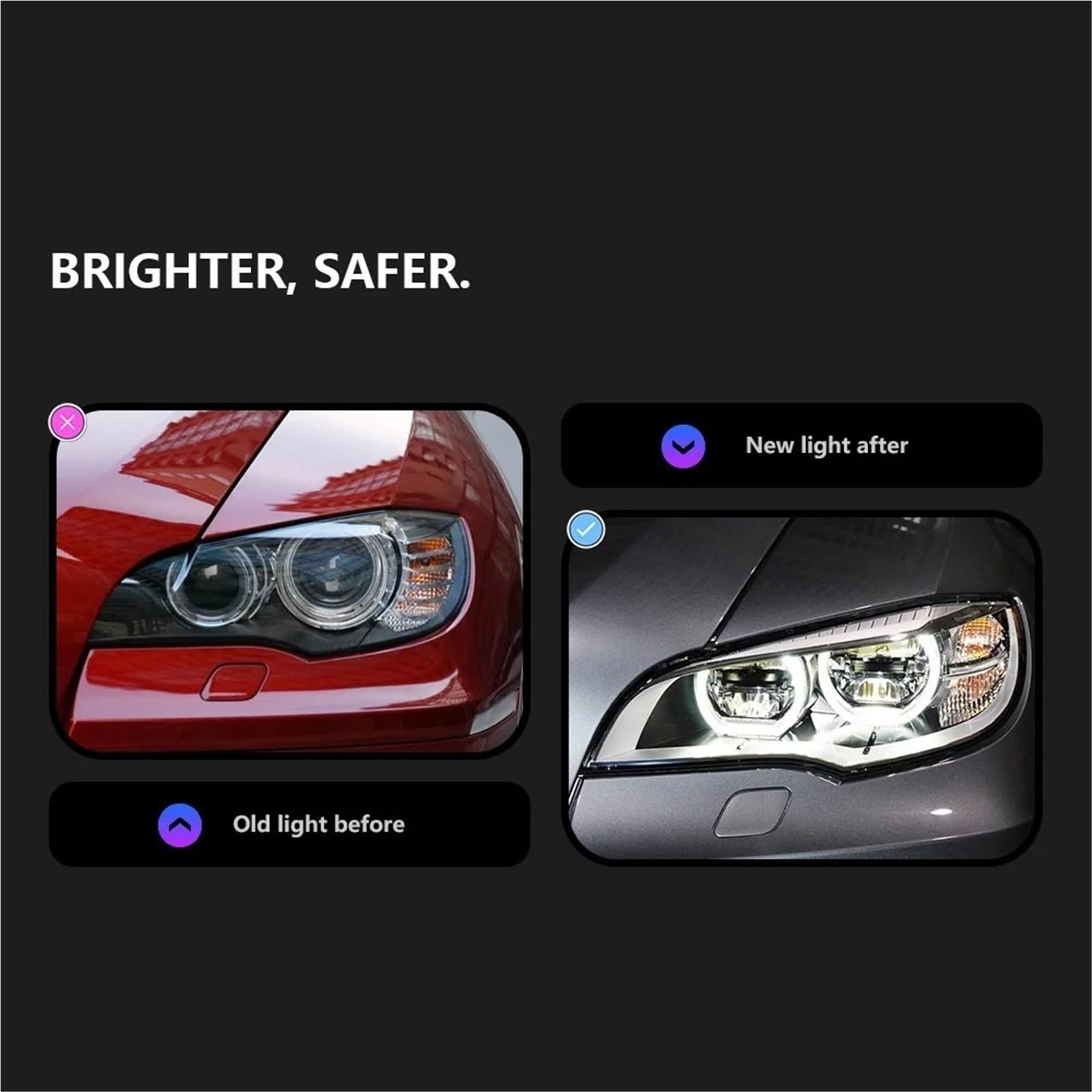 Faro Coche Faros Delanteros LED Para Coche, Luces De Circulación Diurna, Luces Altas, Proyector Angel Eye Para X1 E84 2010-2015 Faros Delanteros
