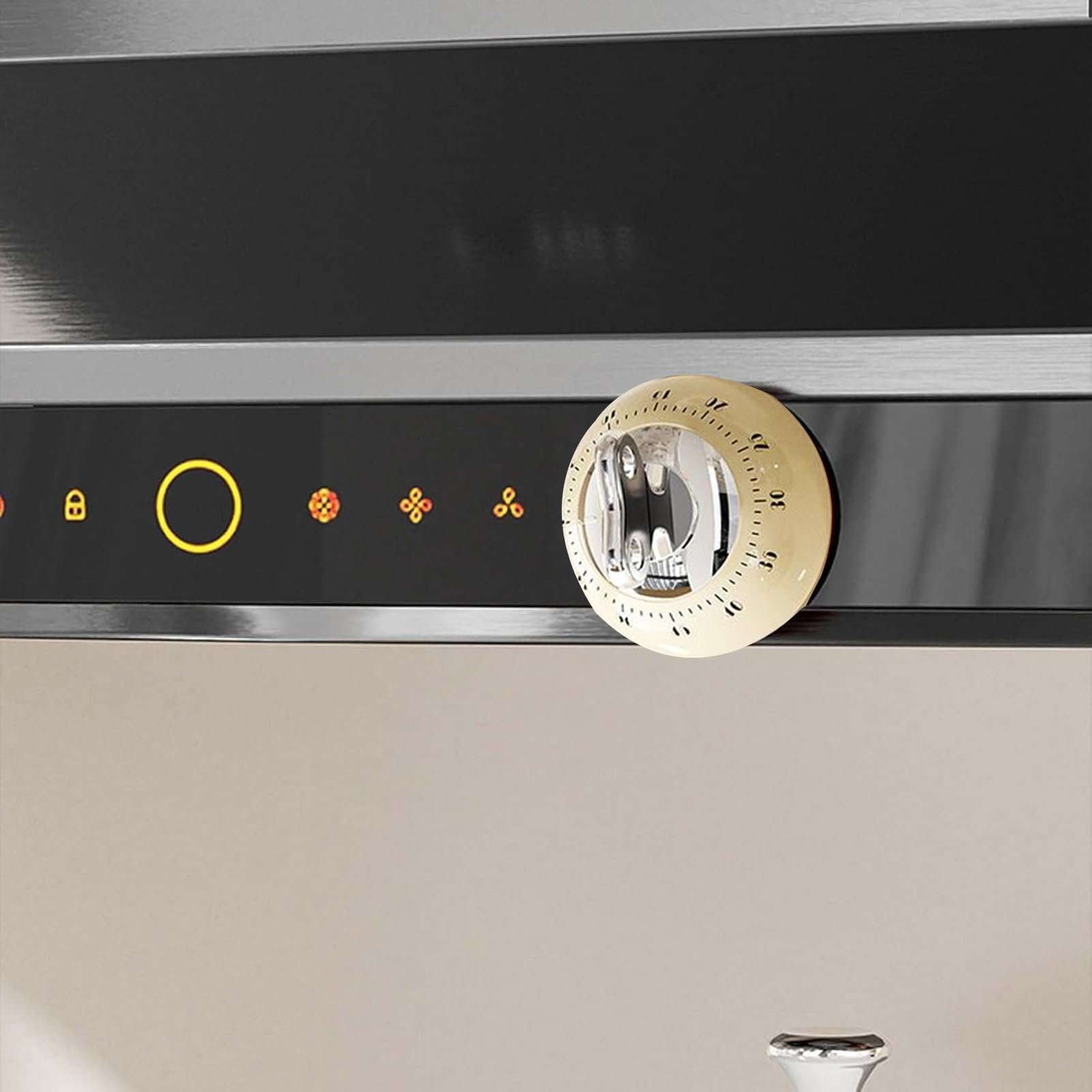Timer da cucina Abs, movimento meccanico, 7,6 x 7,6 x 6,5 cm, timer digitale da cucina con conto alla rovescia di 60 minuti senza batterie, conto alla rovescia Tiмer, per imparare a cucinare