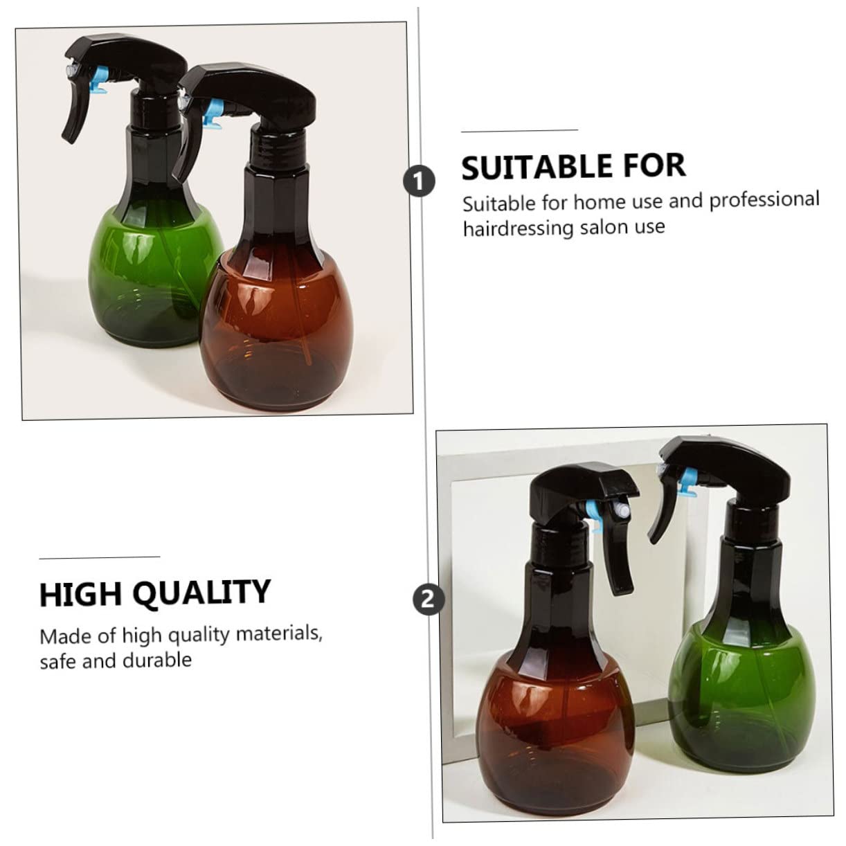 POPETPOP 6stücke Sprühflaschen Für Friseure Automatischer Hochdruck-sprayer Für Und Gartenbewässerung Braun Und Grün Nachfüllbar Für Salon Und Zuhause