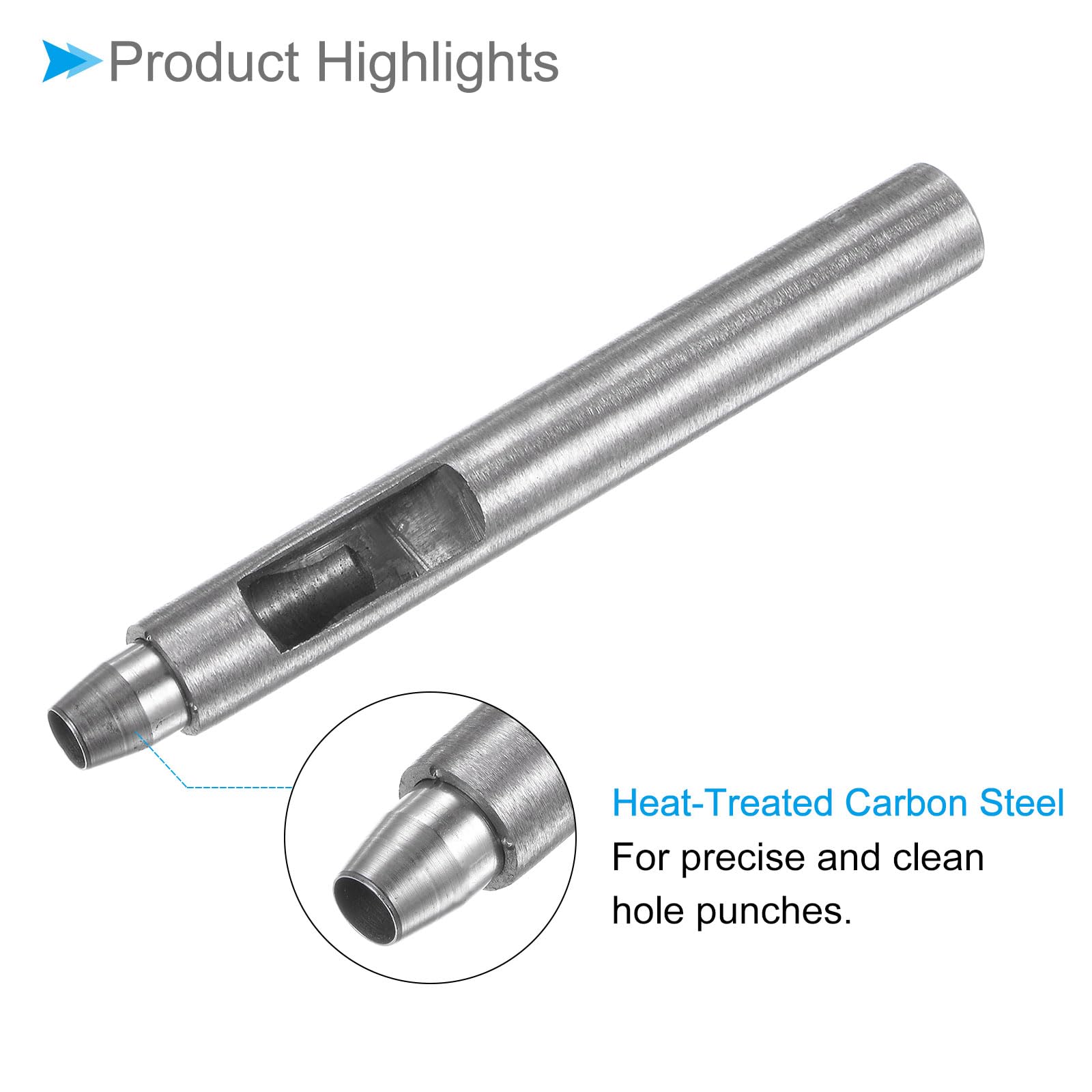 CoCud Leather Hole Punch, 6mm Button Dia. 12mm Shank, Steel Round Punch Snap Rivet Setter - Image 4