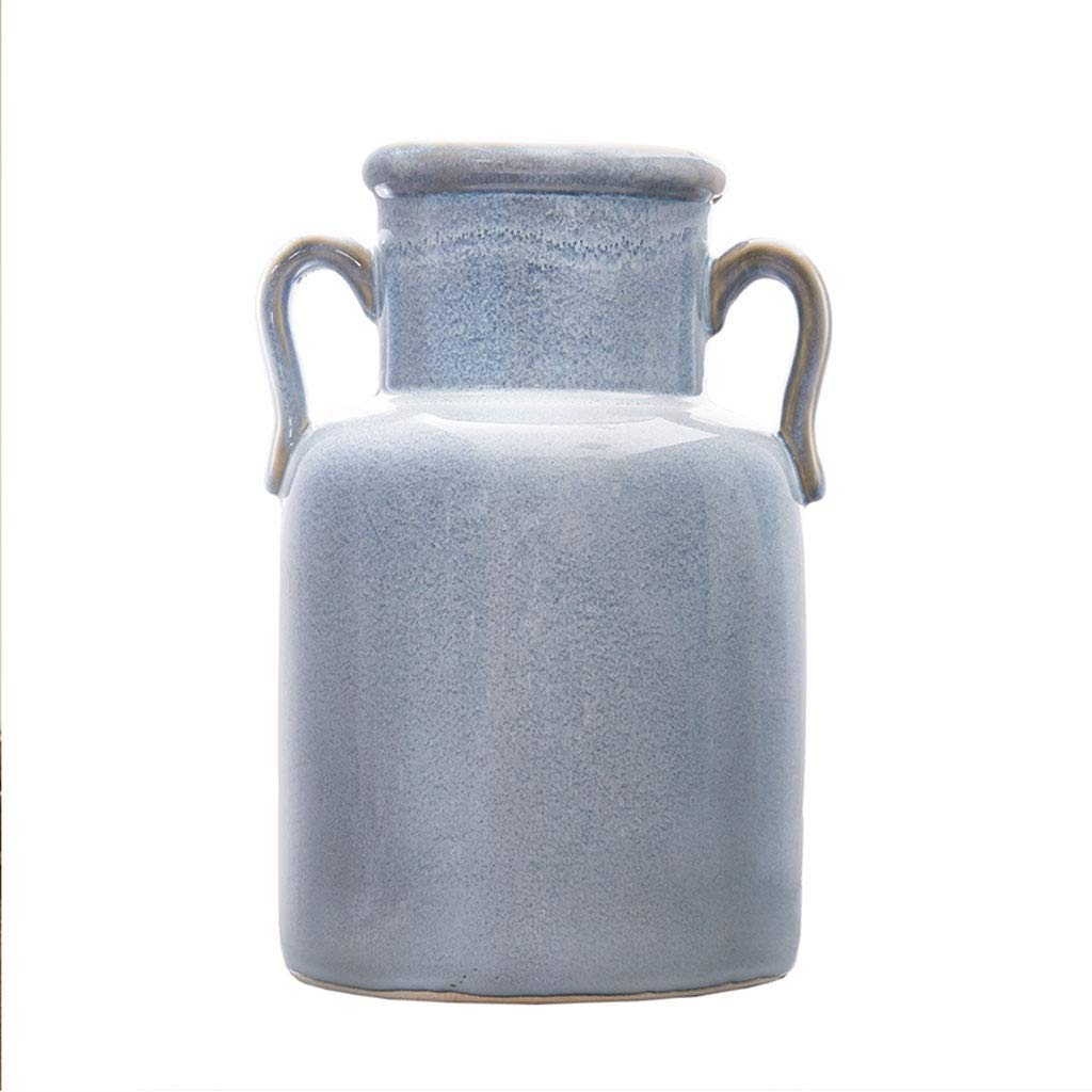 asdchZen Vase American Ceramic Dry Retro Creative Flower Arranger Home Accessories Living Room,Large,Large