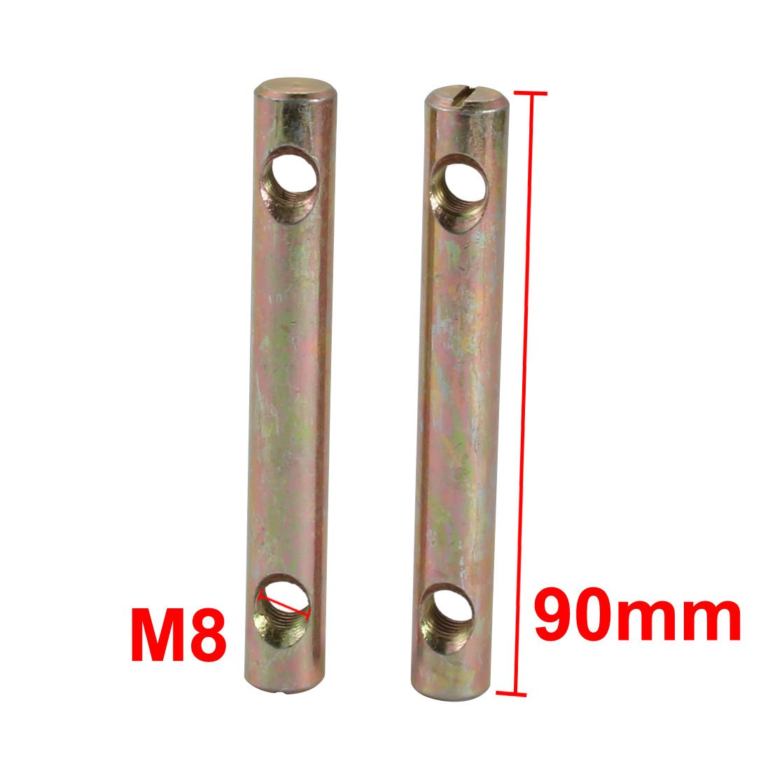 uxcell 5 pcs M8 x 90 mm double trou Plaqué zinc fer à fente disque Croix Cheville Corps Écrou