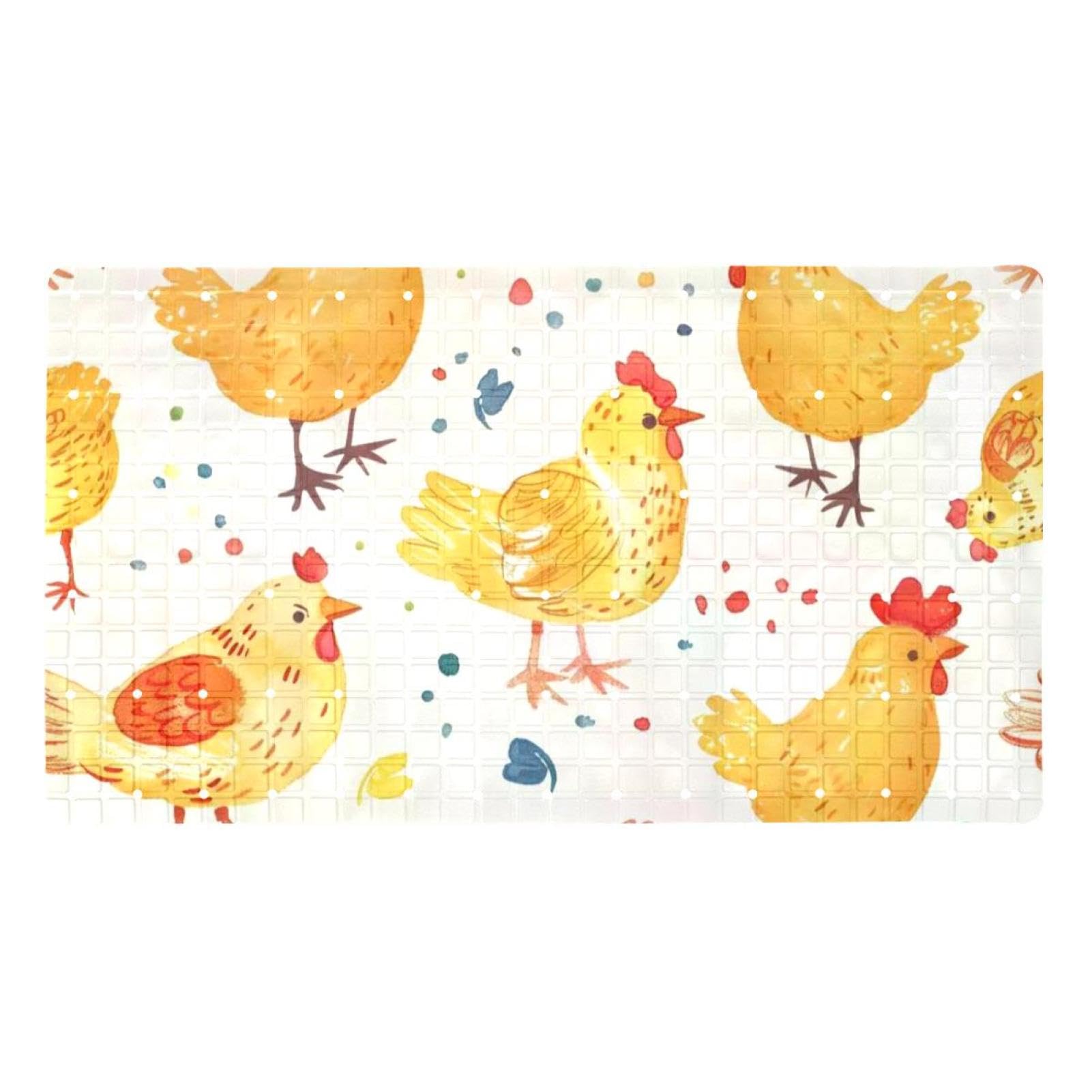 Tapis de bain Funny Little Chicken à séchage rapide et haute sécurité antidérapante