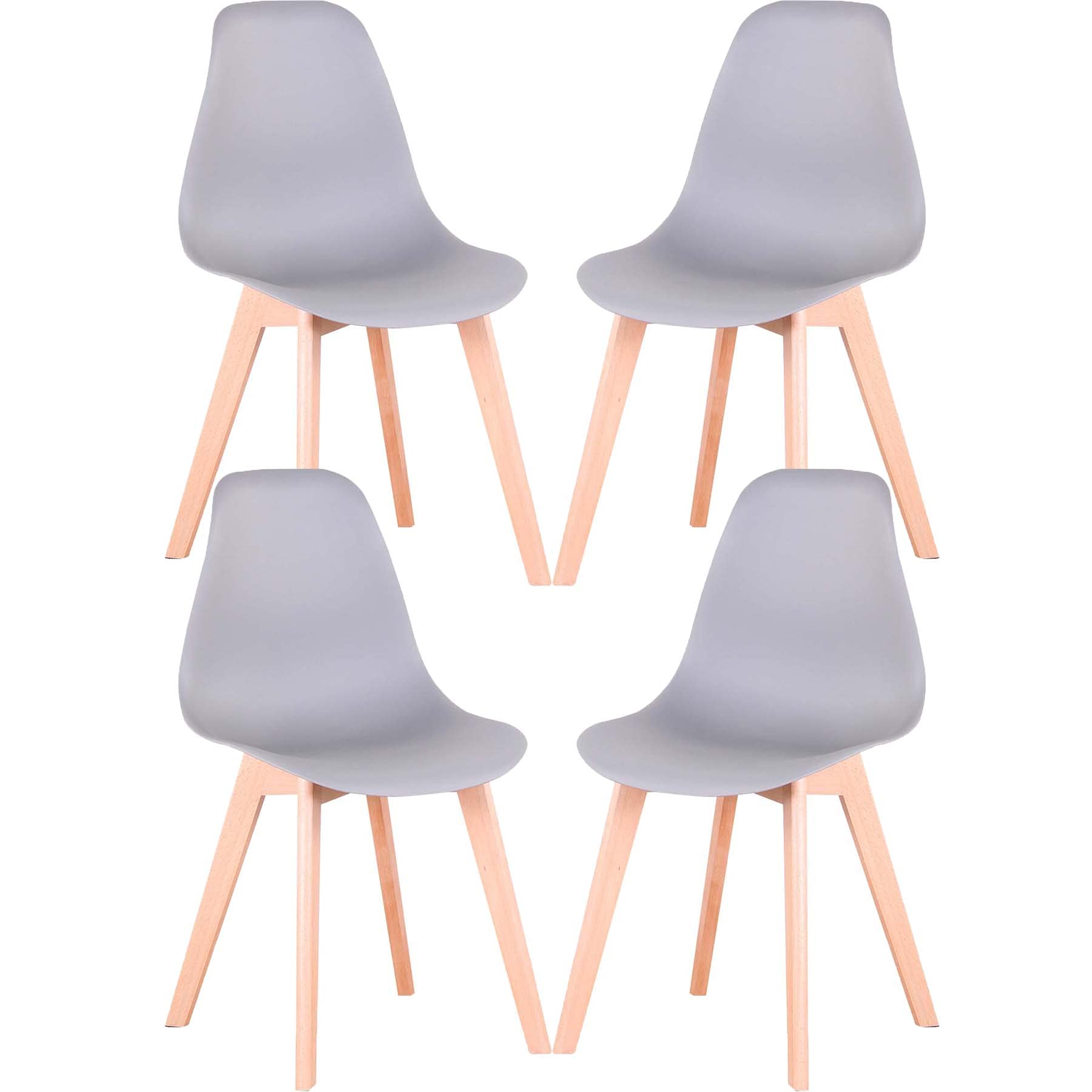 GrandCA HOME Nordica Silla de Comedor Pack 4 Sillas Comedor Madera Moderna para Oficina Cocina (Gris-4 sillas)
