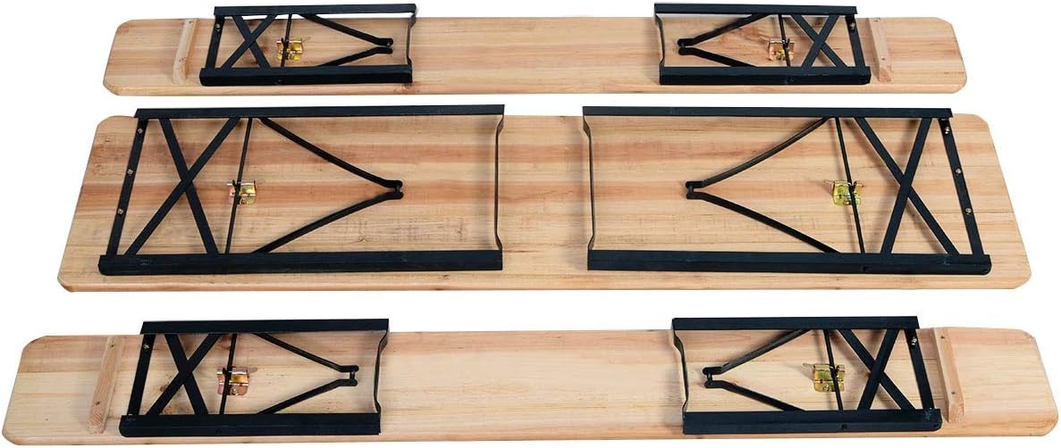 69'' 3 Pieces Portable Folding Wooden Picnic Long Bench Dining Set, 30'' Wooden Beer Table Height with Seating Furniture for Patio Outdoor Indoor Activities Garden Use