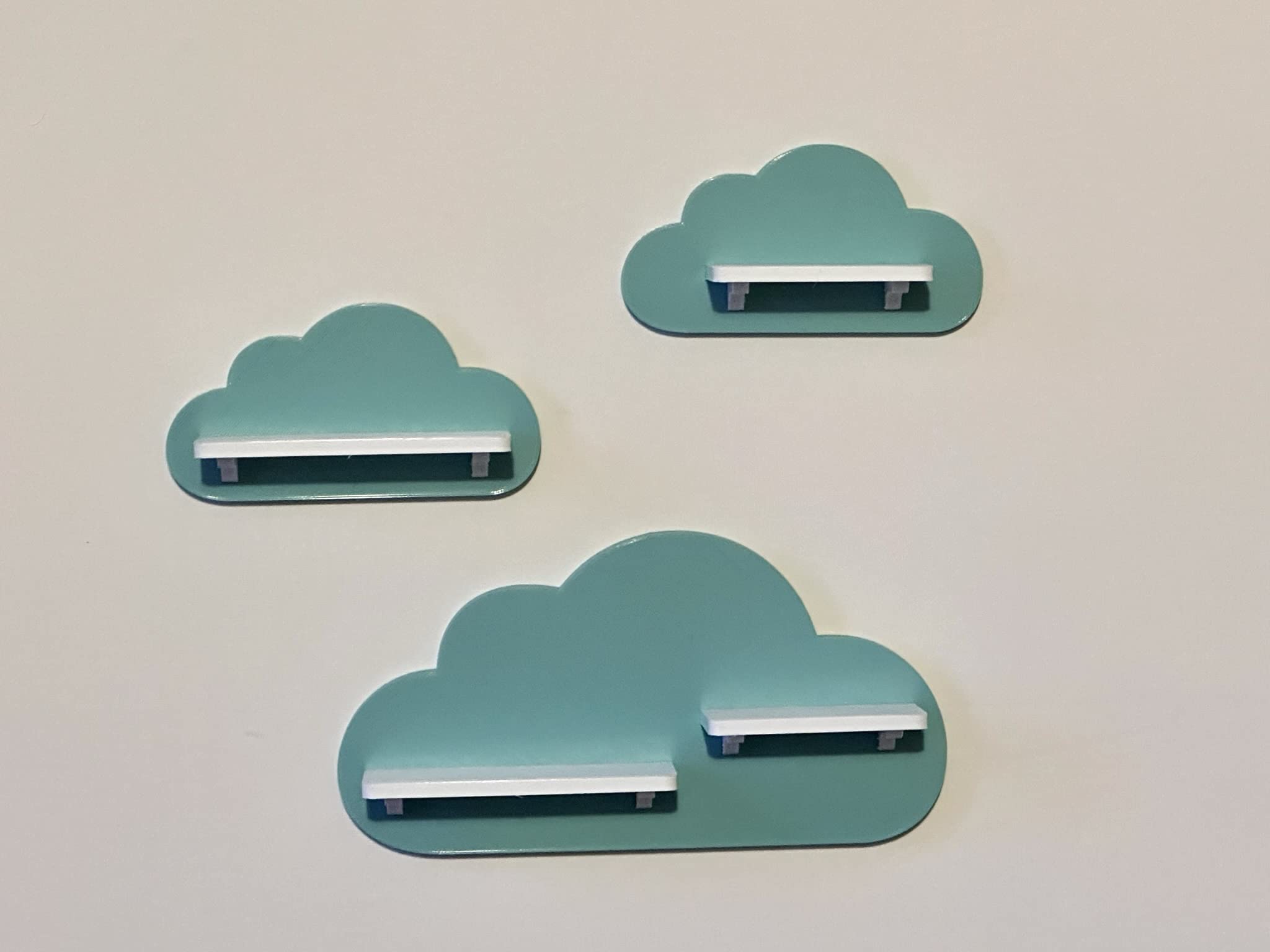 PsGreen Set of 3 clouds suitable / compatible with Toniebox Tonie figures (light green/turquoise), see description