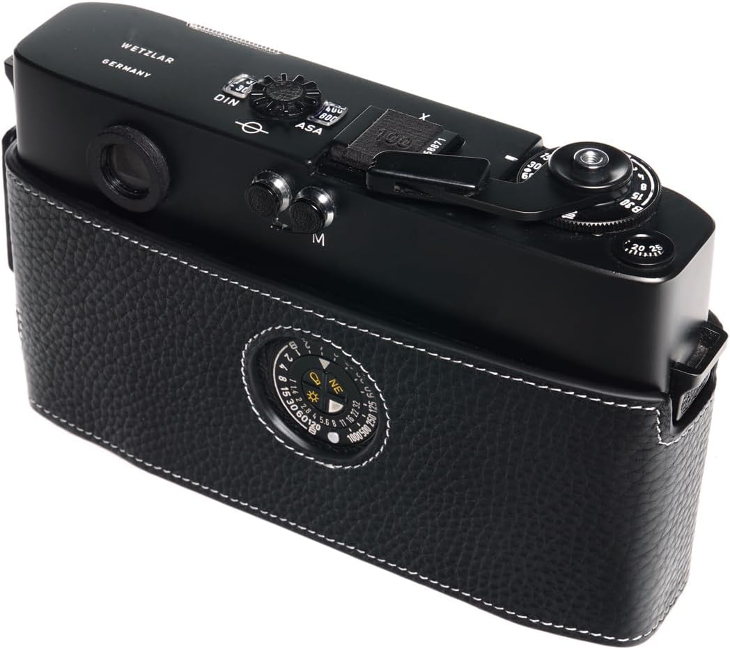 Handmade Genuine Real Leather Half Camera Case Bag Cover for Leica M5 Black Color