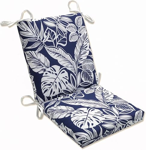 Miniatura 1 de Pillow Perfect Delray - Cojín cuadrado para silla esquinera para exterioresinteriores, 36.5 x 18 pulgadas, azul