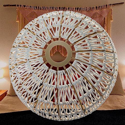 Pendelleuchtenschirm Geflochtener Lampenschirm boho geflochtener Korb Decke Hängelampe Rattan Lampenschirm Vintage Runde Design Lampenschirme Deckenleuchte