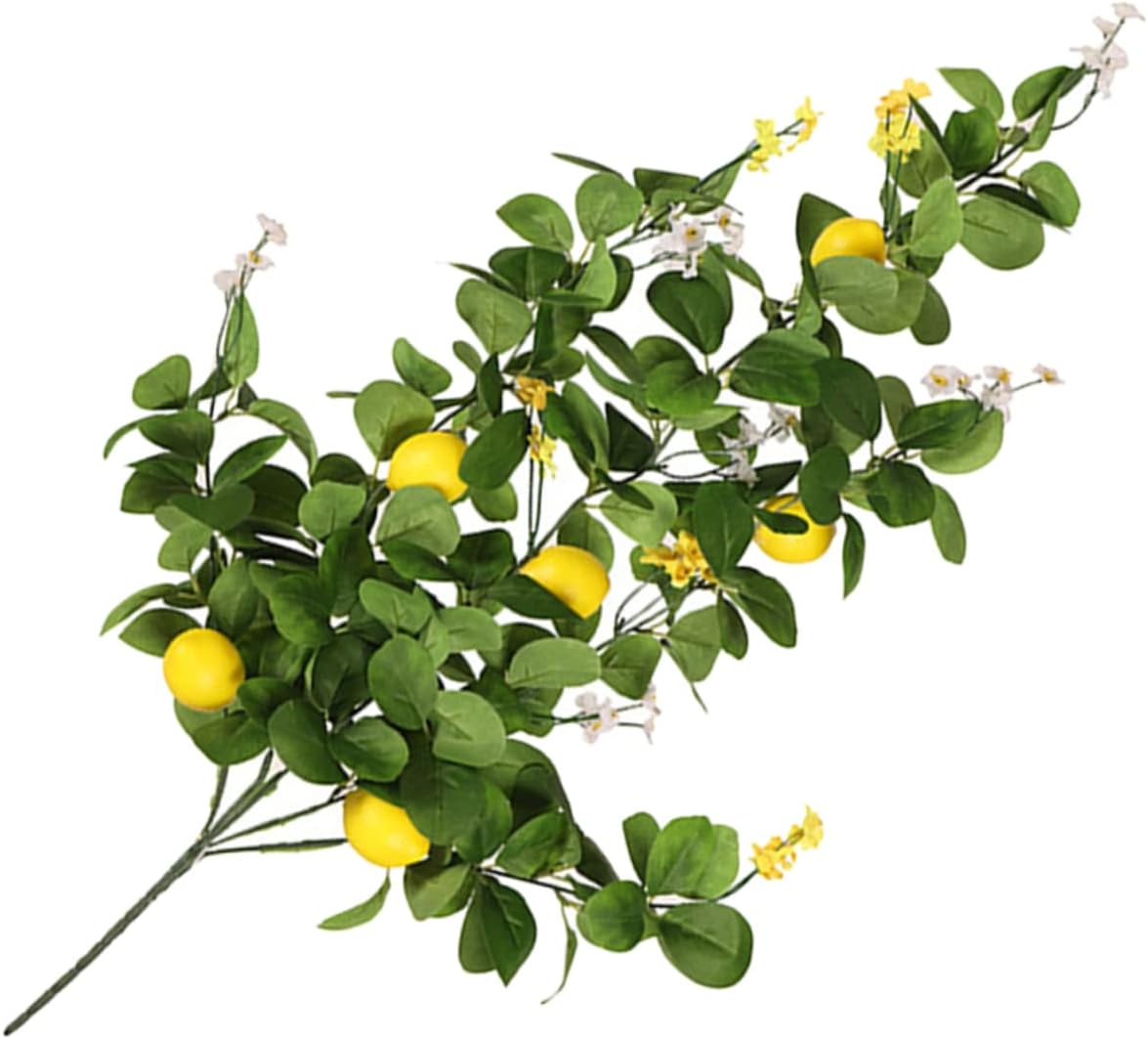 10pcs Artificial Lemon Branch Vivid Fake Lemon Picks for Home Decor Elegant Floral Hanging Accent for Weddings Photography Props and Stylish Indoor Arrangement