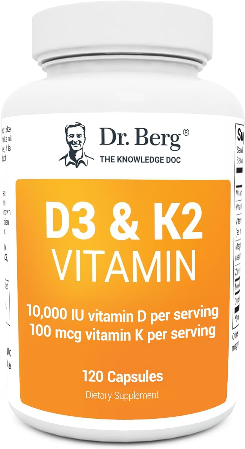 Dr. Berg's D3 & K2 Vitamin - D3K2 Supplement w/Purified Bile Salts ...
