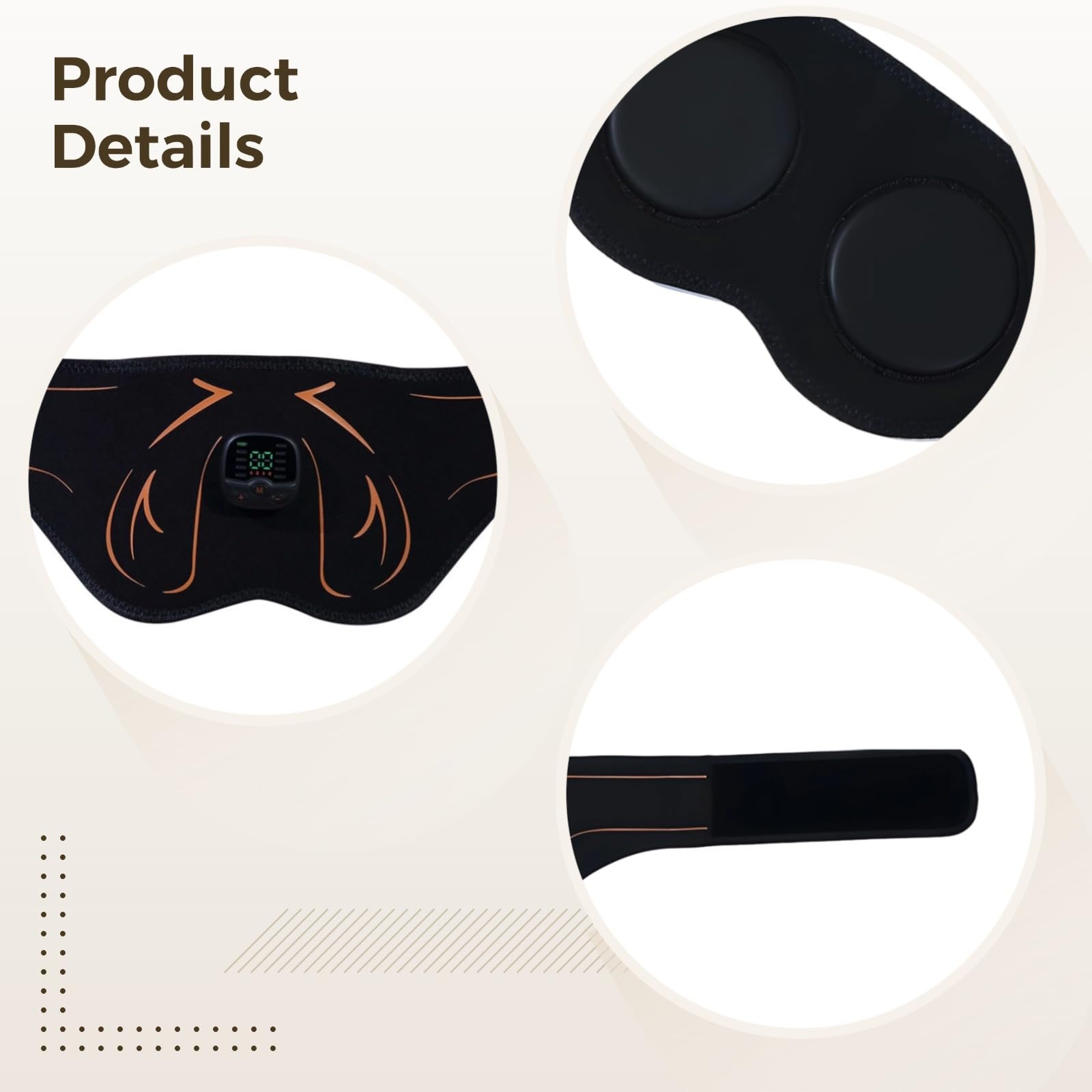 Stimulateur fessier pour Femme, Appareil EMS de Galbe des Hanches, modelage par microcourants, télécommande, Masseur Fitness sans Fil Portable, Rechargeable USB avec Sangle en Lycra