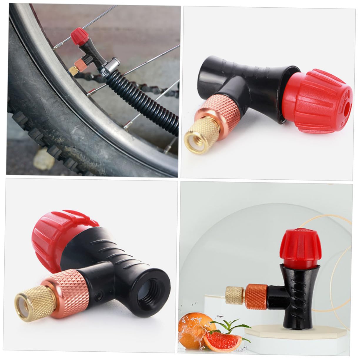 Cabilock 3pcs Tire Pump Pressure Gauge 3/8-24 Thread Bike Tire Inflator Co2 Inflator for French