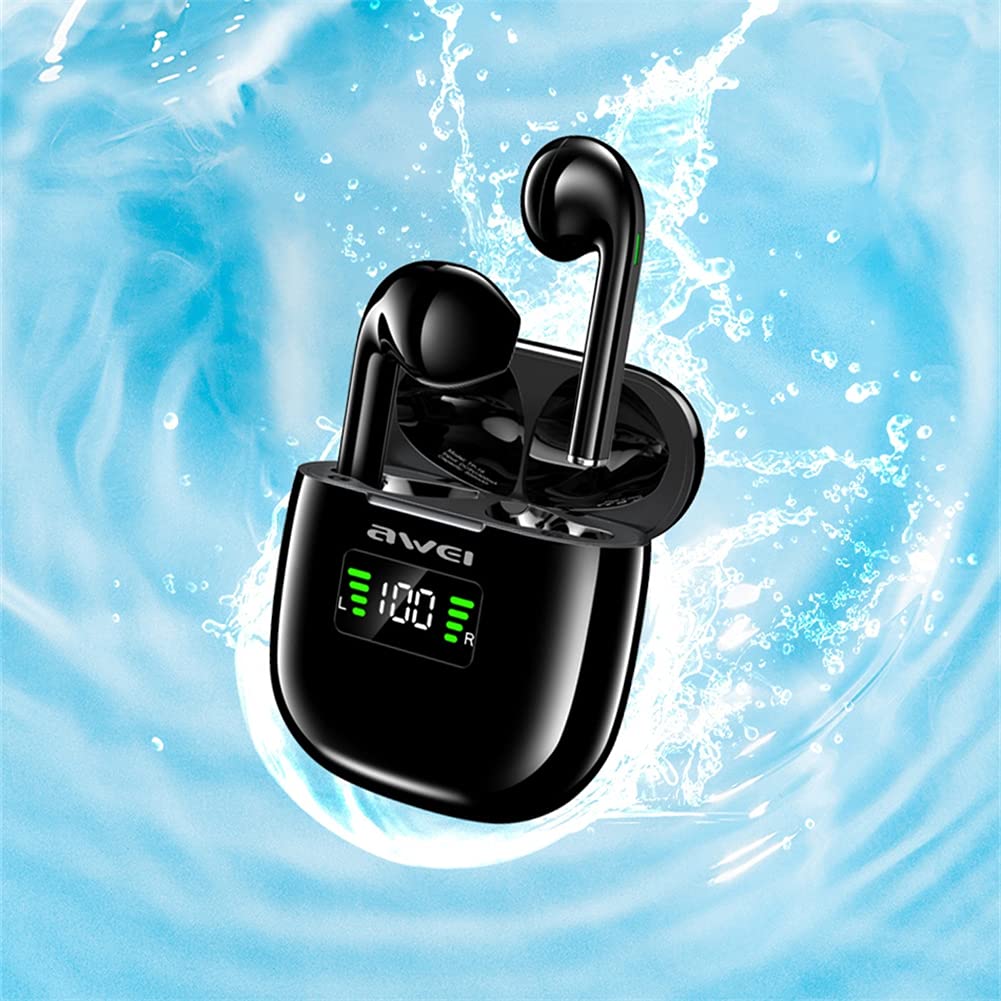True Auricolari Wireless Bluetooth Cuffie Bluetooth Control Touch, Auricolari Bluetooth Impermeabili IPX4, con Riduzione del Rumore, per Gym Workout in Esecuzione,Nero
