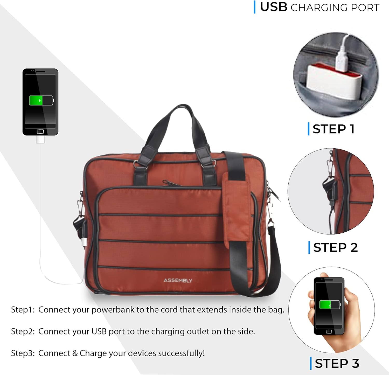 TOP оƒƒERS Laptop Messenger Bag with Padded Laptop Compartment | Premium Waterproof Office Laptop Bag Unisex by THE ASSEMBLY