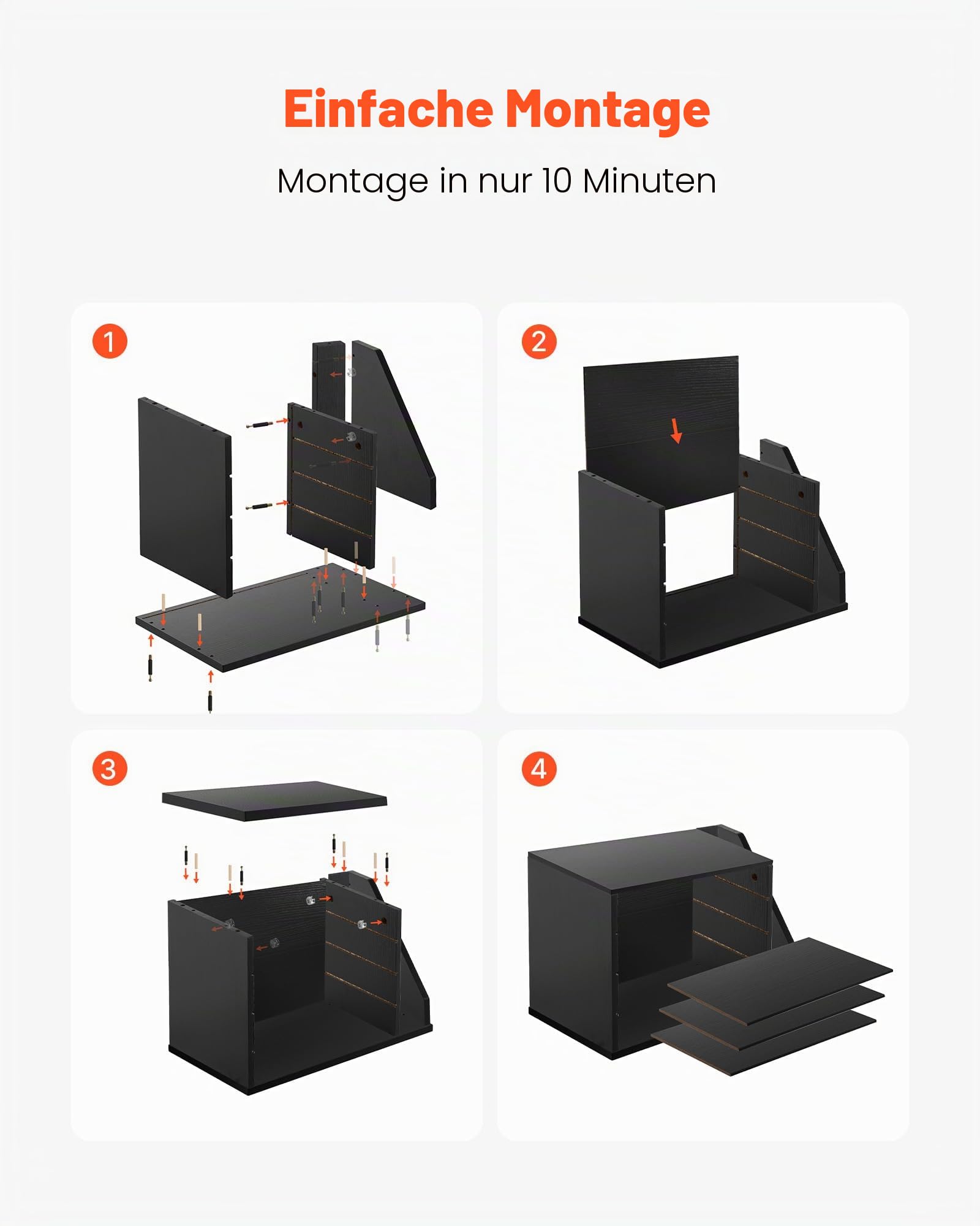 VEVOR Briefablage mit 4 Fächern & Herausnehmbaren Regalböden, Dokumentenablage aus Holz mit Stehsammler, Aktenhalter für Büro Klassenzimmer, Literaturorganizer für Akten Dokumenten Papier, Schwarz