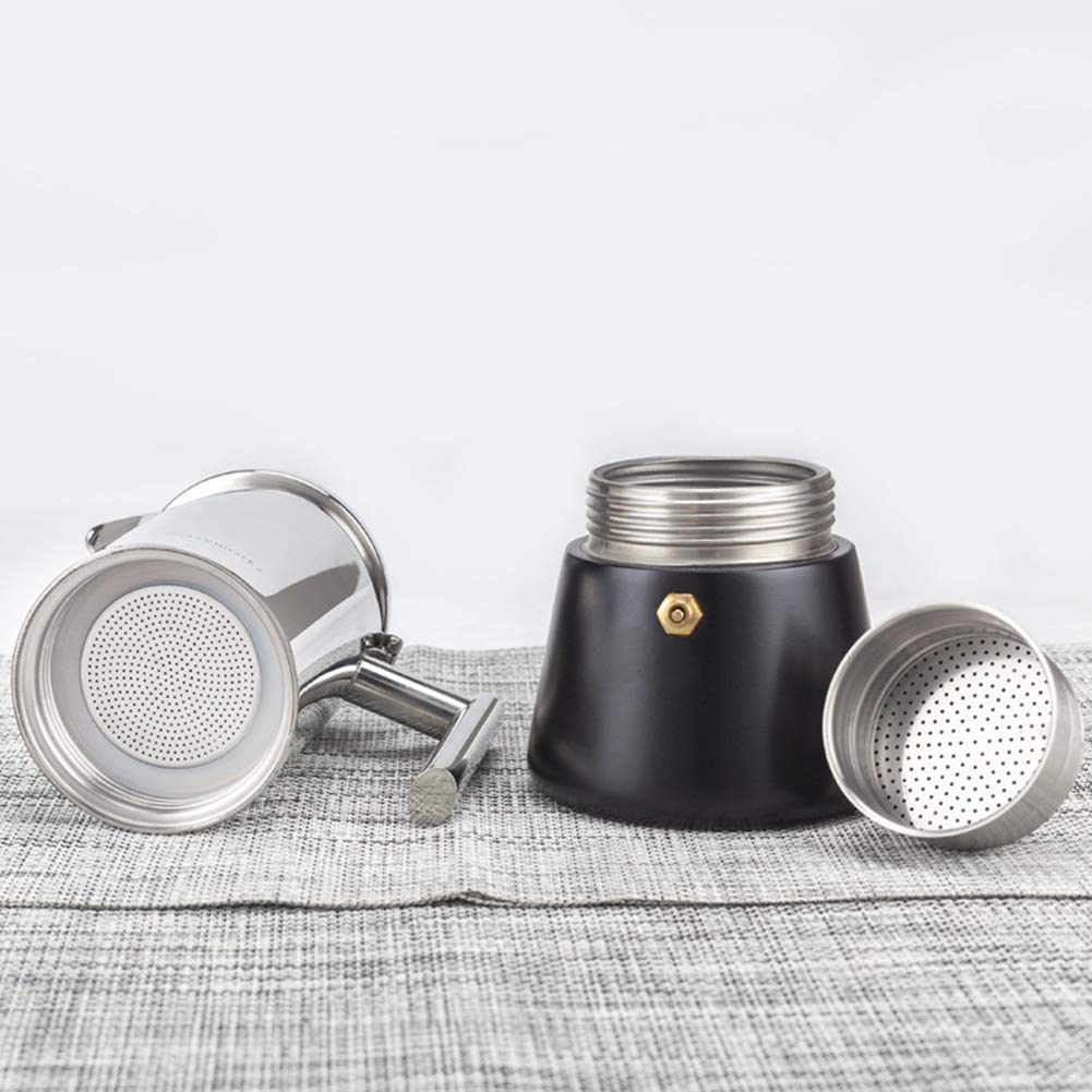 SOVORM Cafetera Italiana Moka Pot, 300ml Cafetera Espresso Moka Estufa, Cafetera Clásica De Acero Inoxidable, Adecuada Para Placa De Inducción (300ml) (300ml) The New