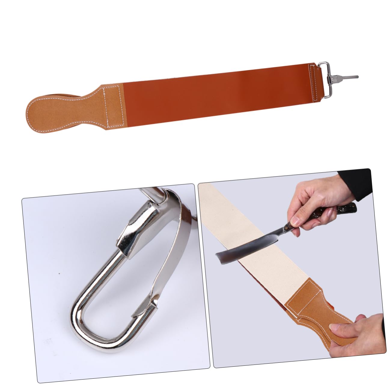 MAGICLULU 2 Pezzi Cintura Per Affilare Il Panno Rasoio Peeling Coramella In Pelle Da Affilatura Cinghia Da Barba Coramella Da Depilazione Pelle Bovina E Bretelle