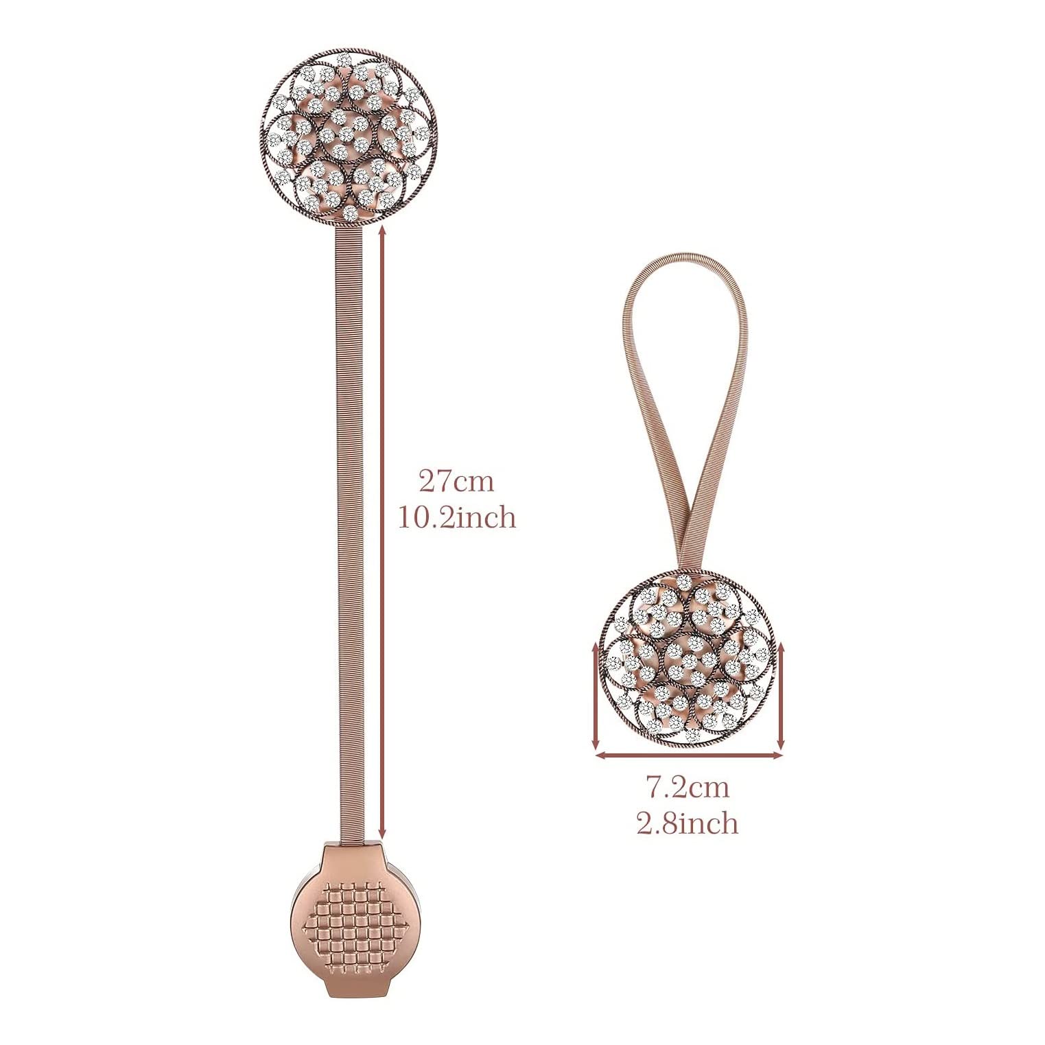 2er-Pack Magnetvorhang Raffhalter Kristallfenster Dekorative Clips Bohrvorhänge-Blumenhalter