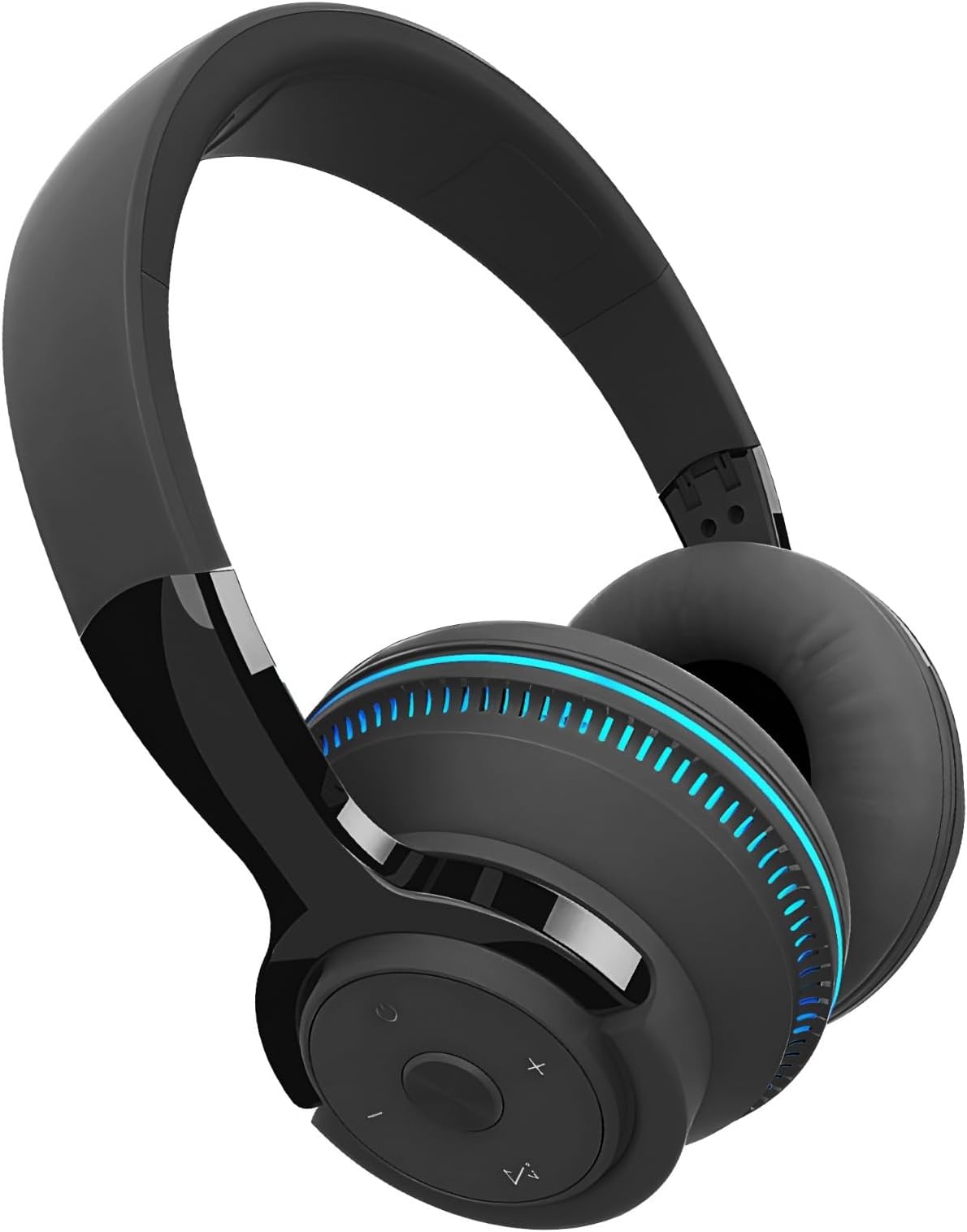 Bluetooth Headphones Over Ear, 60 Hours Playtime Wireless Headphone with Microphone active noice cancelling with Deep Bass HiFi Stereo Sound 5.1 for Gym Travel Work Cellphone (BLACK)
