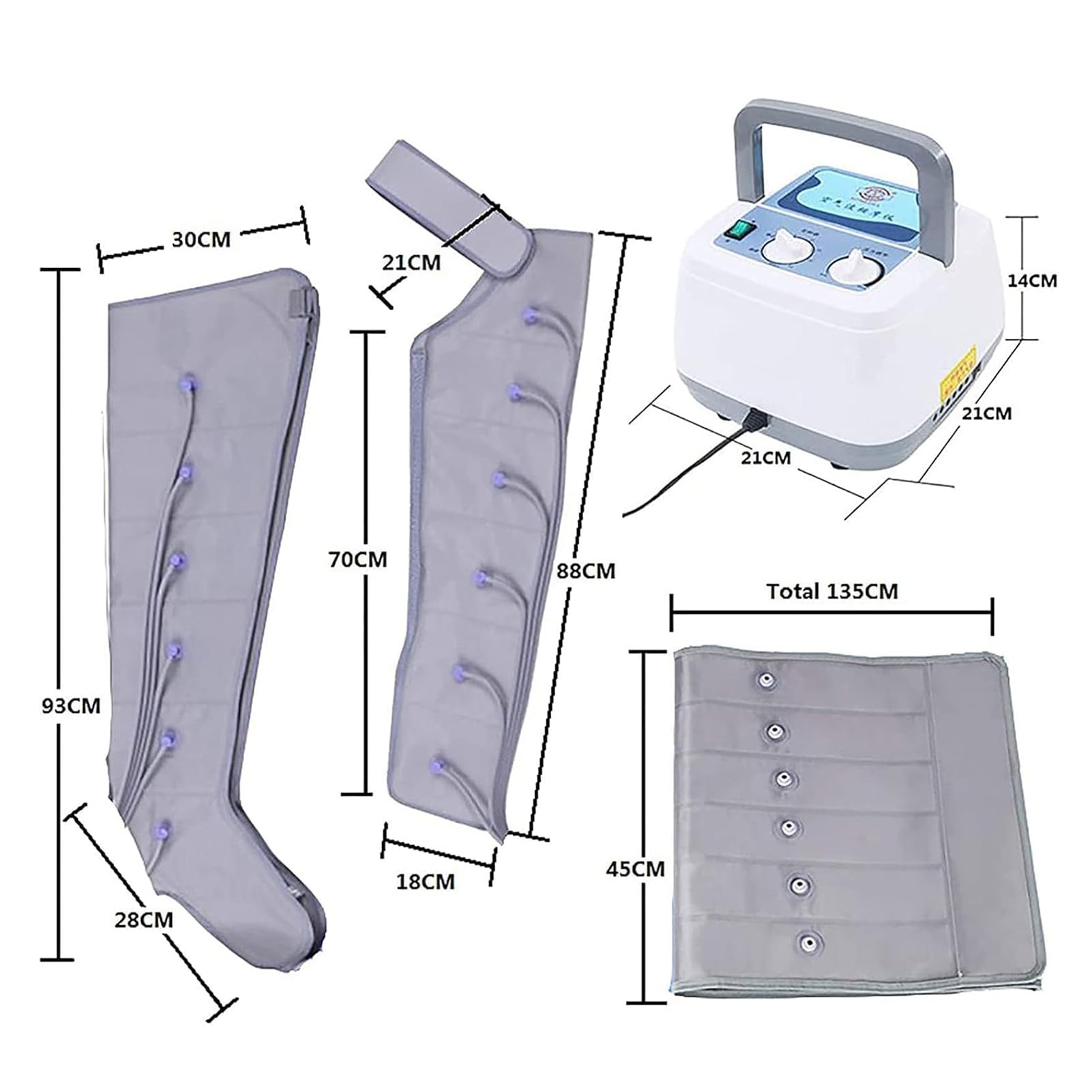Massaggiatore a compressione d'aria, stivali per pressoterapia, drenaggio linfatico, dispositivo per massaggi, piedi e gambe stanche, massaggio e rilassamento, efficienza professionale
