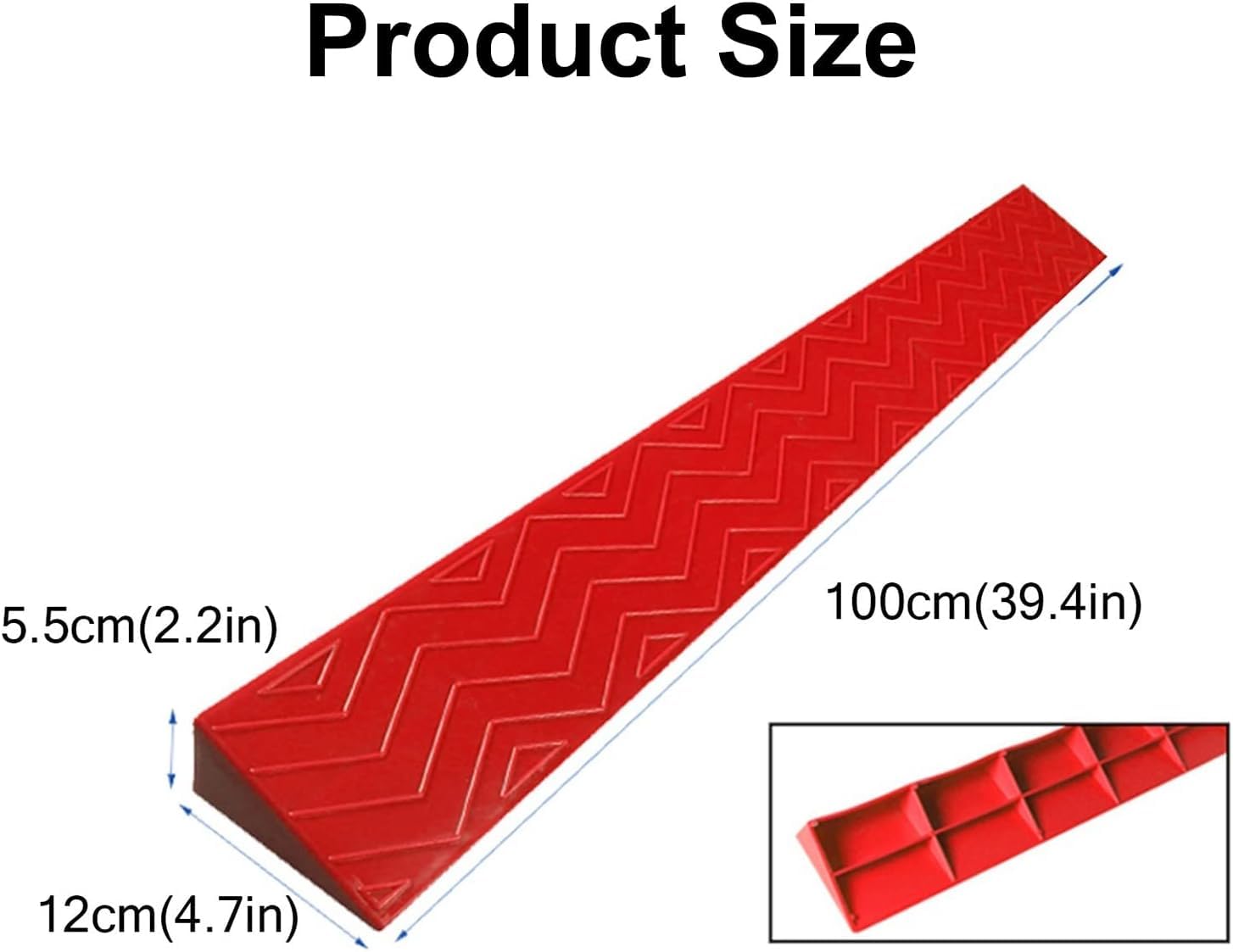 Kanduo Rampa podjazdowa Podjazd dla dzieci, podjazd rodzin bez barier, do łazienki, plastikowa mata schodkowa(Rosso,12 * 5.5cm/4.7 * 2.1in)
