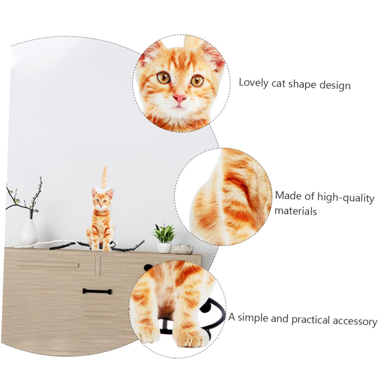 Didiseaon Portarotolo Funzione di Supporto e Conservazione a Forma di Gatto in Ferro Giallo di Carta Organizer Moderno Carta Asciugatutto per Cucina per Aree Cucina