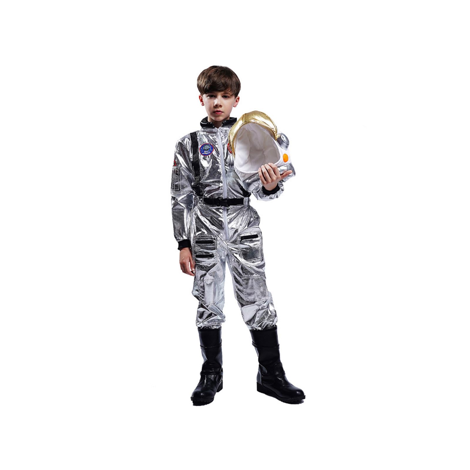 Generico Costume Halloween Bambini con Stile Astronauta per Festa Scuola Teatro Carnevale Dolcetto o Scherzetto Vestito Facile da Indossare Comodo Costume Carnevale Bambini
