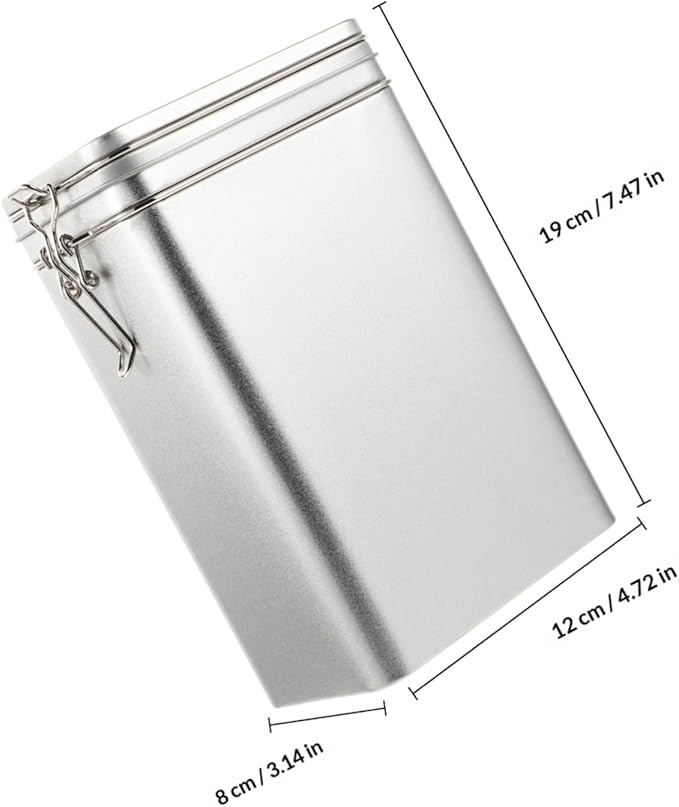 Tarro de almacenamiento de café cuadrado hermético de metal miniatura 3