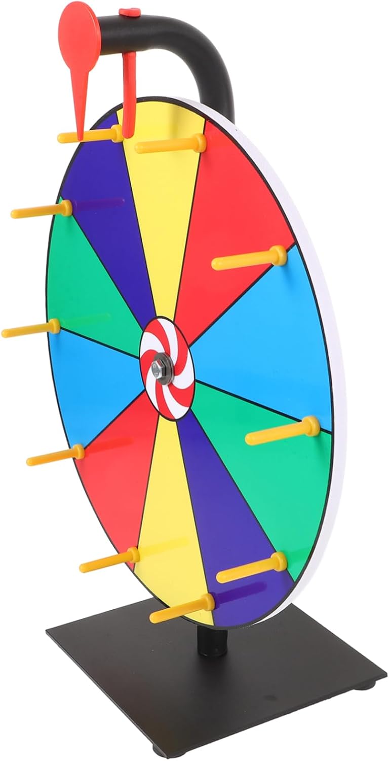PRETYZOOM Diy Spinning Prize Wheel Base Desktop Lottery Game for Parties Education and Events Dry Erase Surface for Fun