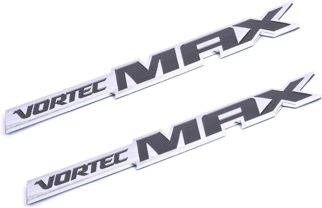 2pcs Vortec Max Door Emblem Logo, Badge Plate Band Decal for Chevrolet 06-09 Silverado Sierra SS 6.0 Gm Truck 6.0 Liter (Chrome Black)