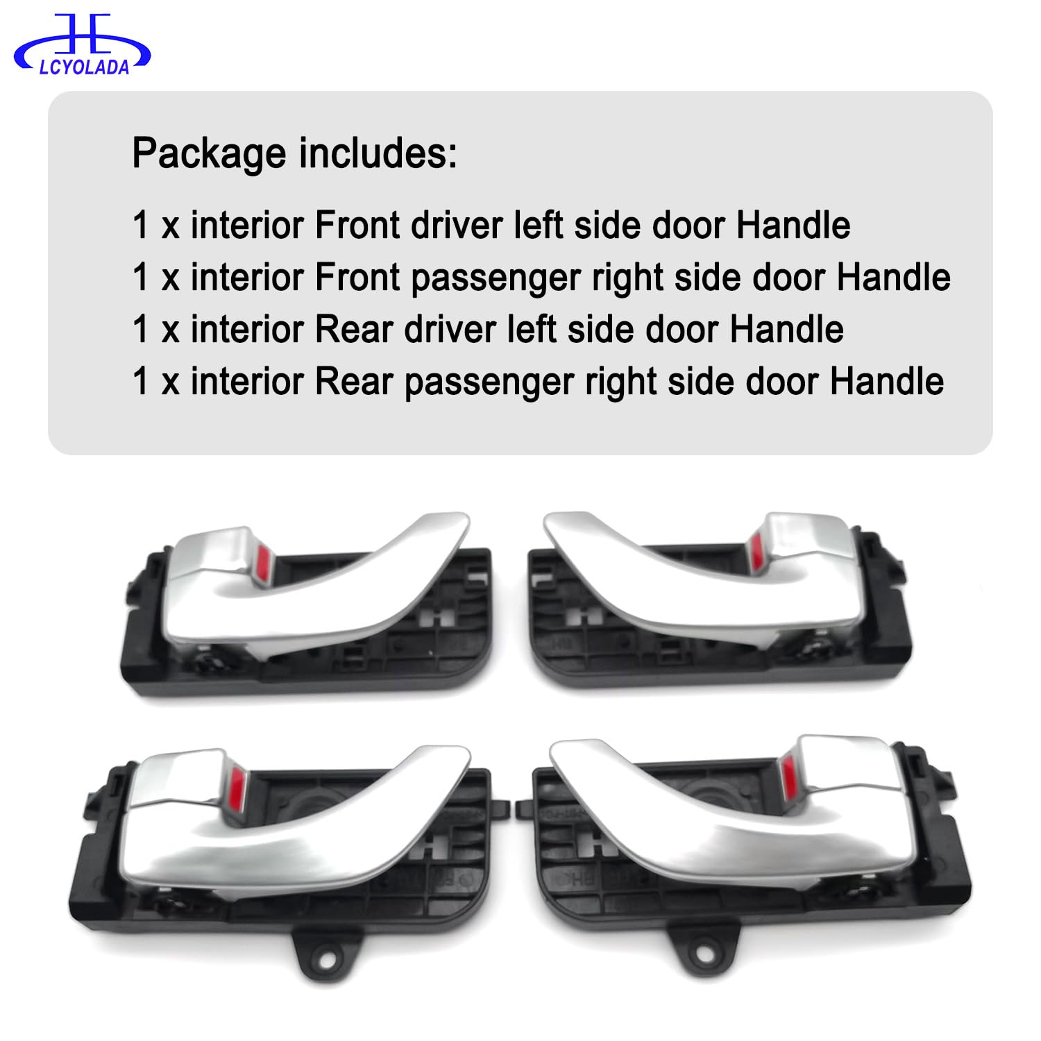 Rear Passenger Side Interior Door Handle For 2005-2008 Hyundai Sonata Silver | Direct Fit 1pc