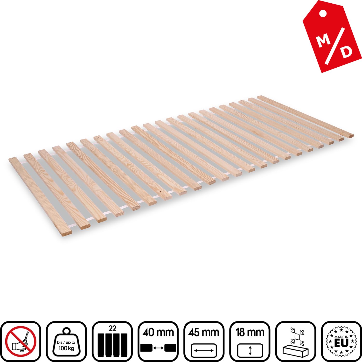 Rete a doghe R22 (90 x 200 cm)