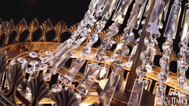 Wellmet French Empire Crystal Chandelier, 13-Light Bronze Luxury