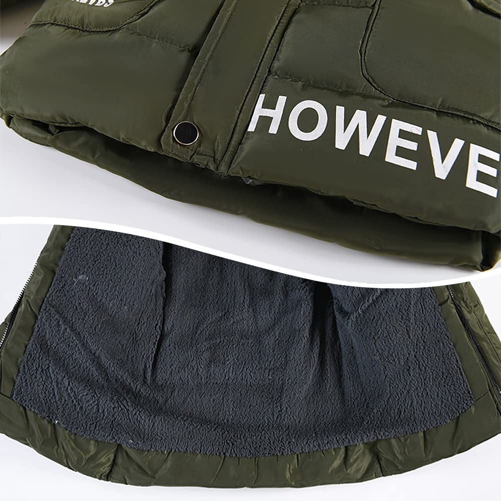 Niño Abrigo de Invierno Calida Chaqueta con Pelo Capucha Parka con Estampado de Letras Chaqueta nieve Ropa Exterior Infantil