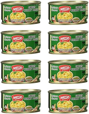 Maesri Thai Green Curry Paste - 4 Oz (Pack of 8)