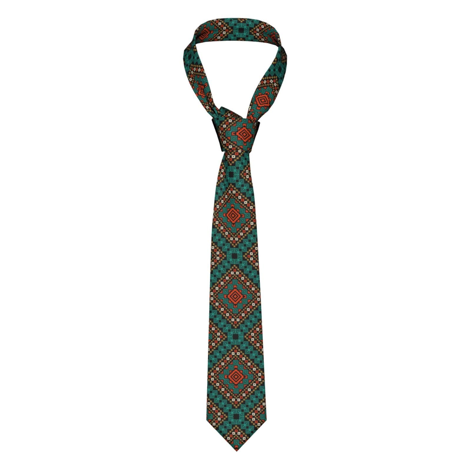 Hlbsdm Men's As Pic Necktie Geometric Ornat In Ethnic Style Tie Casual Grooms Neck Ties For