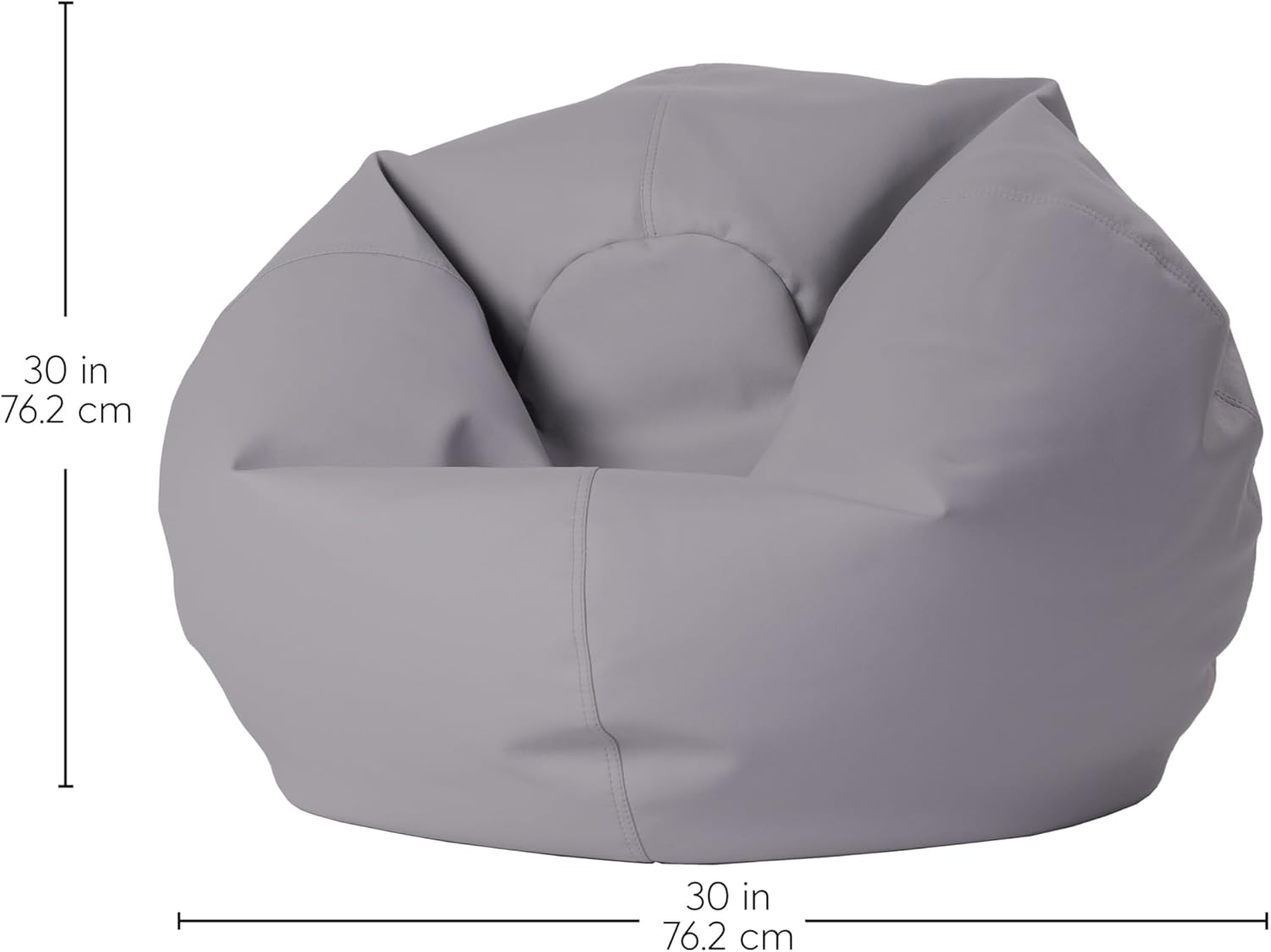 FDP 30" Vinyl Bean Bag Chair, Furniture for Kids and Teens, Perfect for Reading, Playing Video Games or Relaxing - Smoke