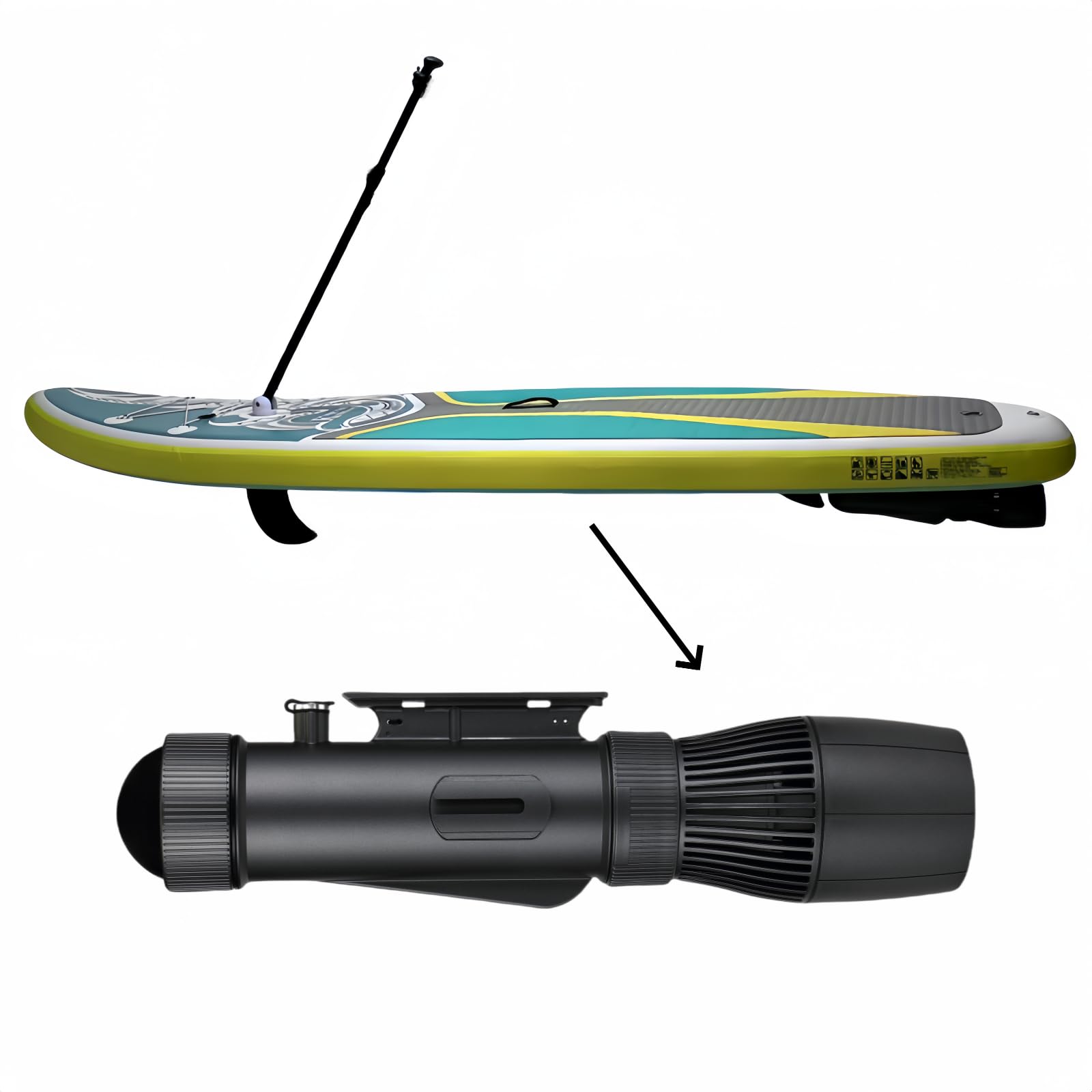 Camolech - Scooter eléctrico submarino con batería extraíble de 700 W, soporte para SUP para adultos, capacidad de la batería 16000 mAh, scooter para piscina, motor eléctrico para tabla de padel