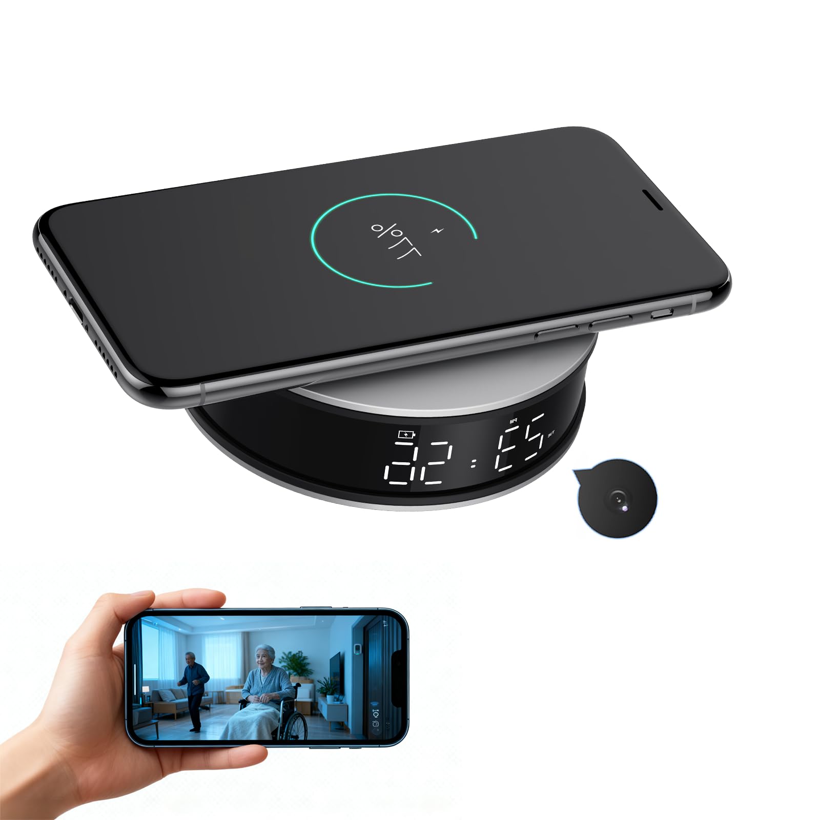 LIZVIE 2 4G WiFi Hidden Camera Clock - 1080P Real-Time Video Recorder with Motion Detection Alarm Night Vision